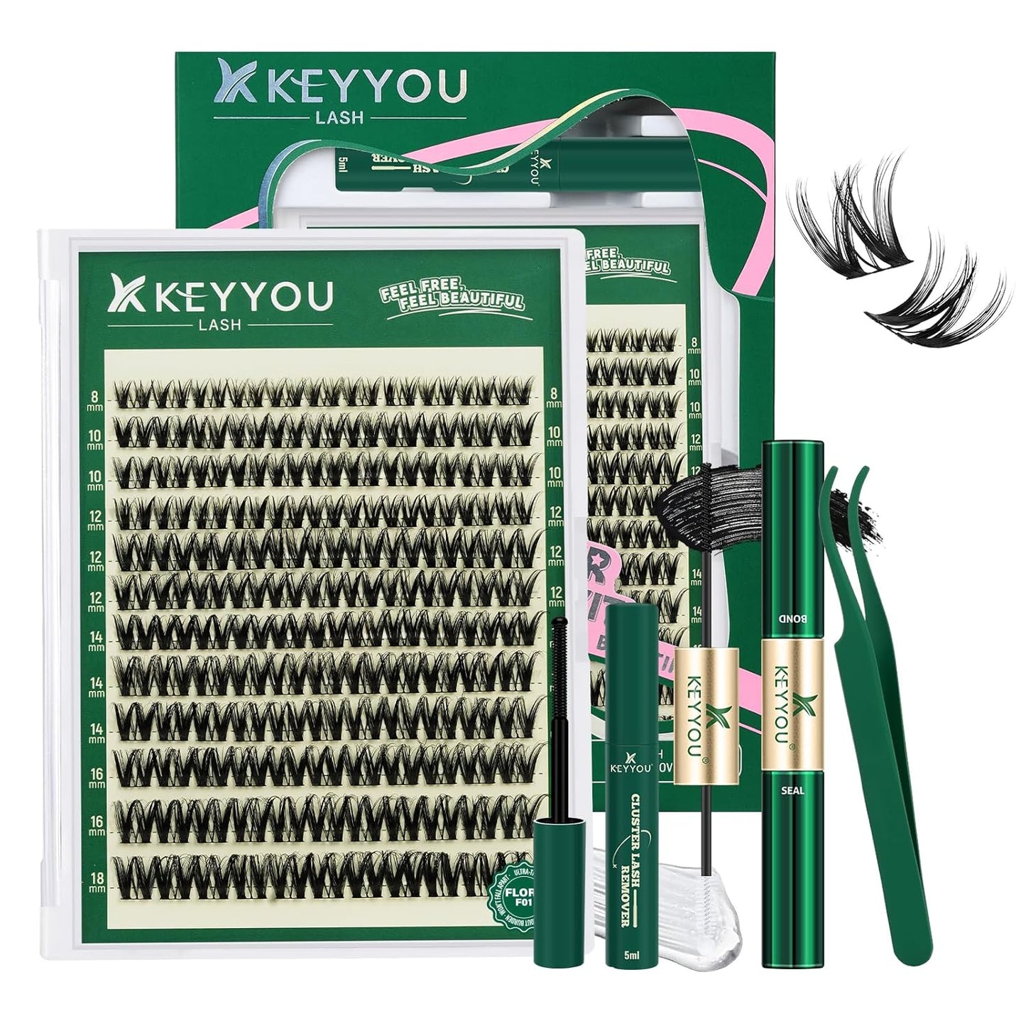 Flora Lash Clusters - D Curl 8mm Eyelash Extensions for Volume & Length