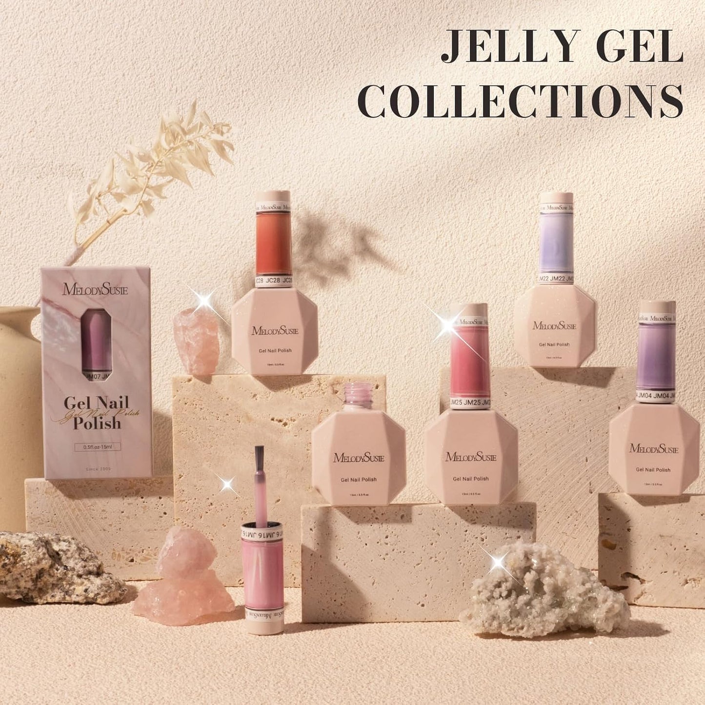 MelodySusie Nude Gel Nail Polish - Milky Pastel Color, 0.5 Fl. Oz | Soak Off UV LED for DIY Manicure