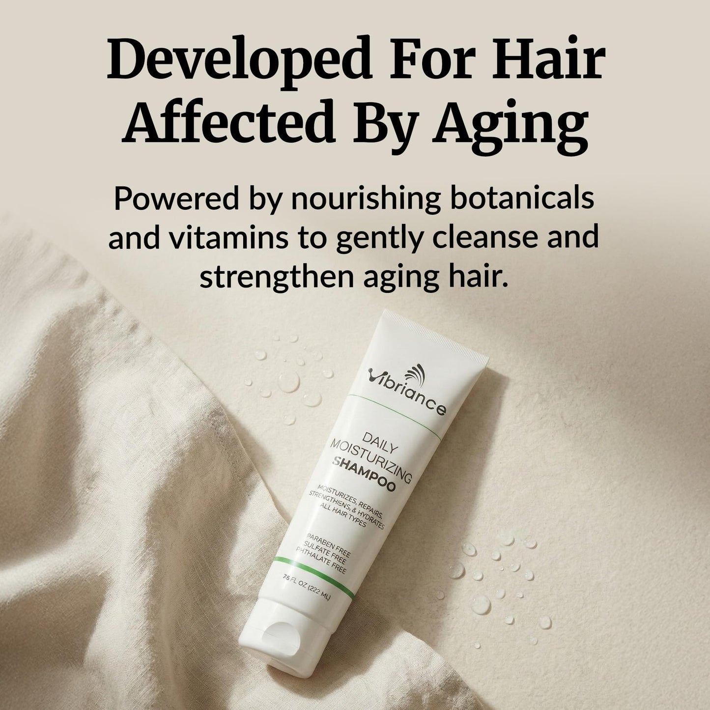 Vibriance Daily Moisturizing Shampoo - Strengthening Biotin for Aging Hair for Women and Men - Thinning Hair, Dry Scalp