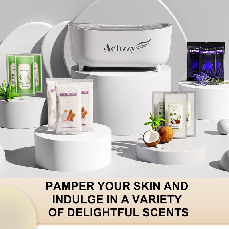 Achzzy Paraffin Wax Machine for Hands and Feet, 5000ml Professional Wax Warmer with Temperature Control, Smart Heating, Stainless Steel Inner Pot, Moisturizing Hot Wax Bath with Unscented Refills
