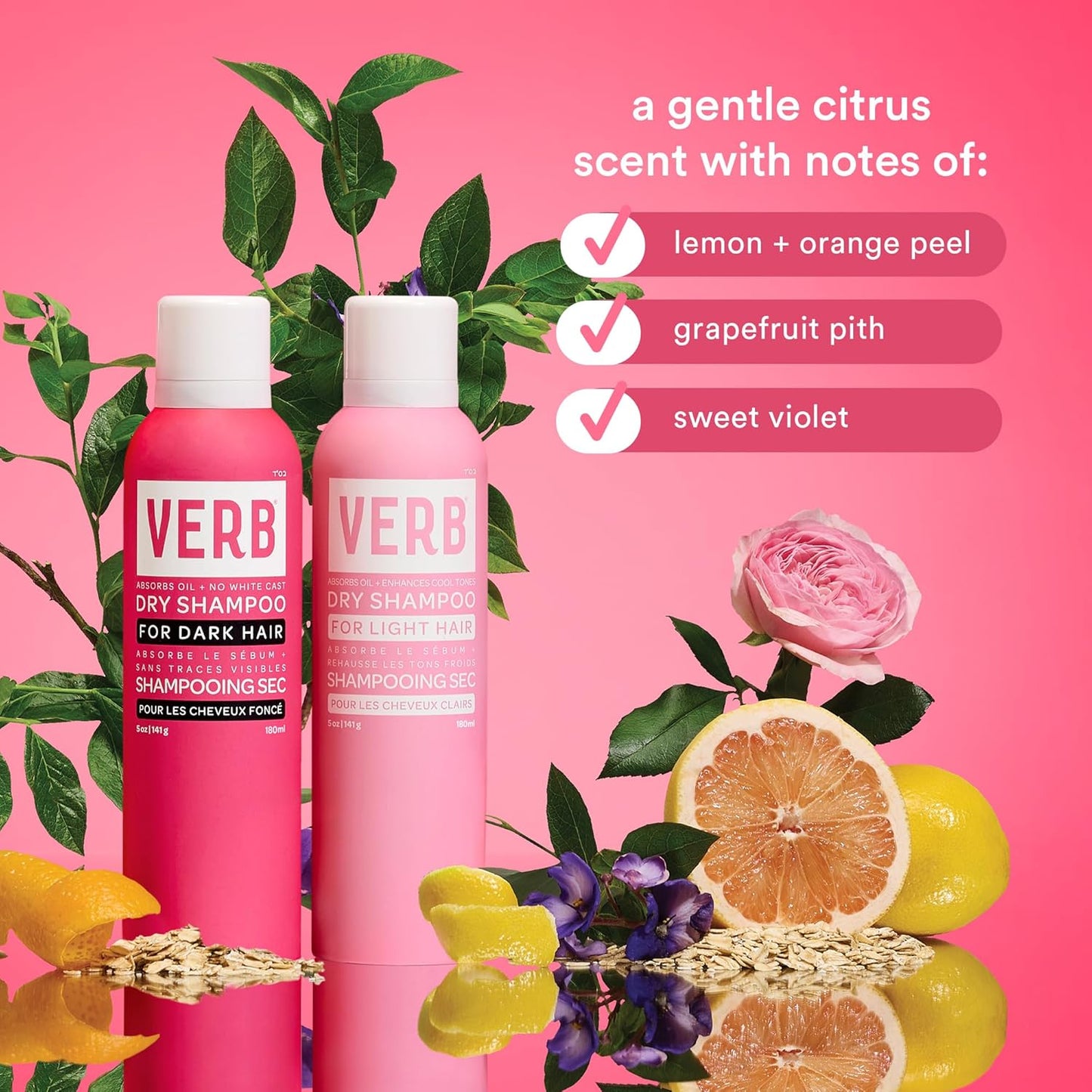 VERB Dry Shampoo for Dark Hair - Refreshing Oil Absorber & Style Extender | Vegan, Paraben-Free