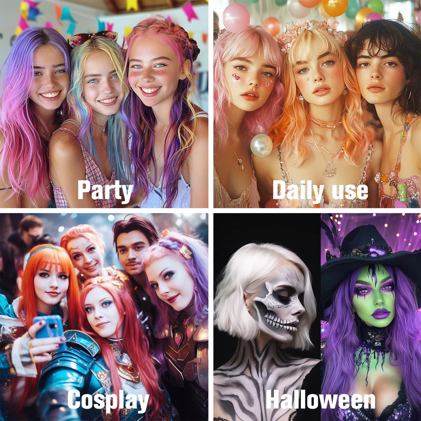 Purple Temporary Hair Color Spray for Women Men & kids, 1-Day Washable Hair Spray, Fun Bright Shade for Cosplay, Halloween, DIY Hair Looks, Festivals & Parties