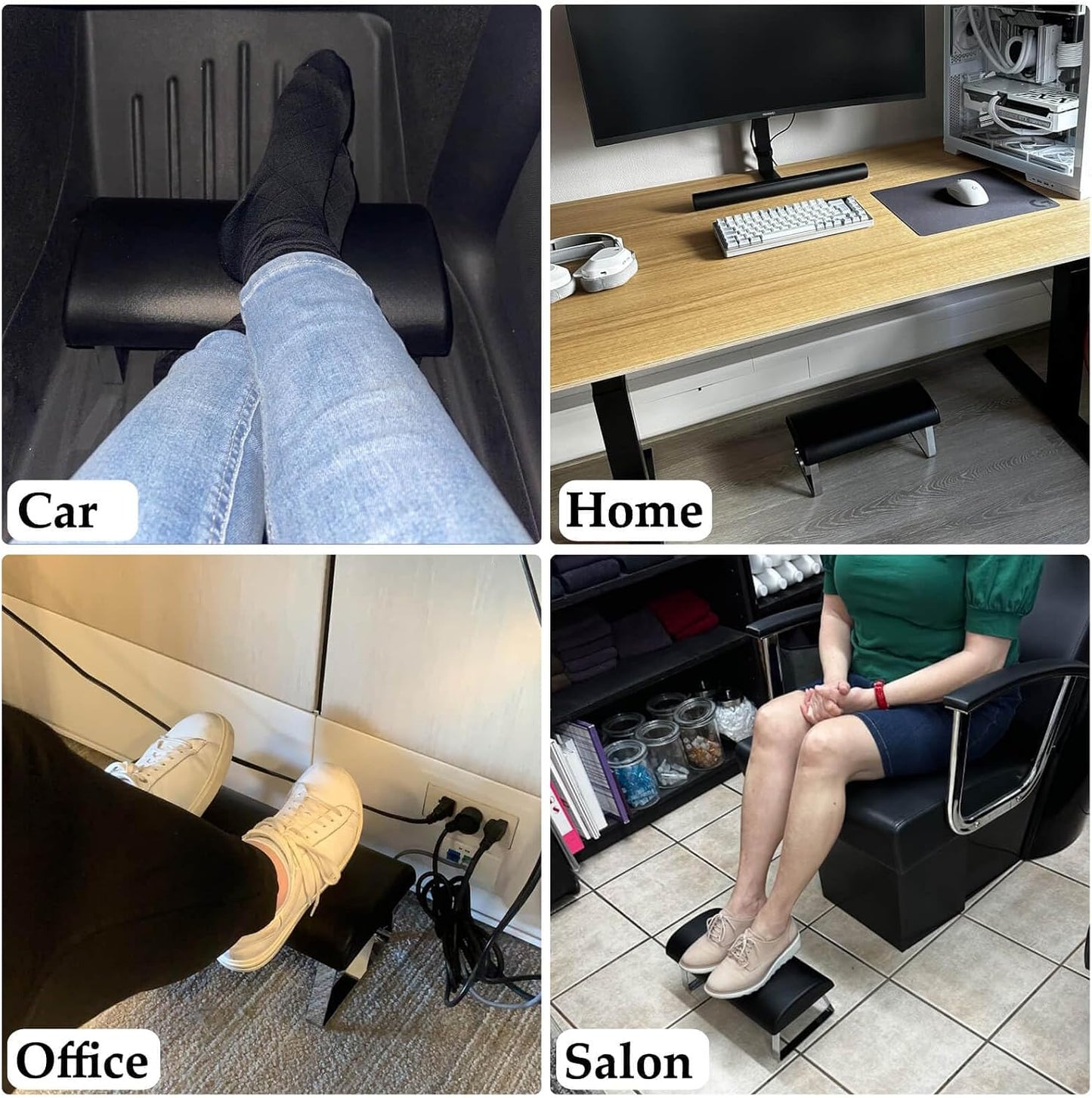 Ergonomic Waterproof Footrest - High Elasticity Under Desk Support | Black