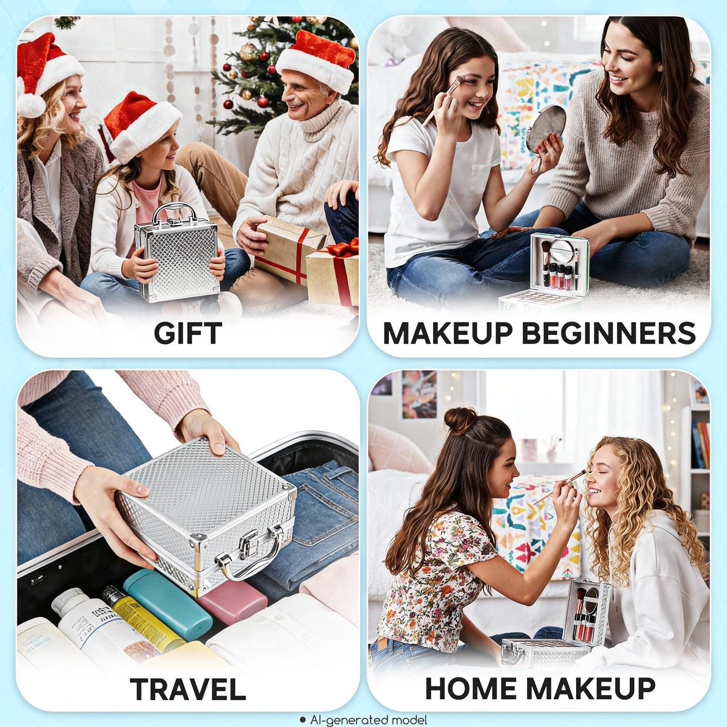 Color Nymph Girls Makeup Kit for Teens Make up Set for Beginners Silver