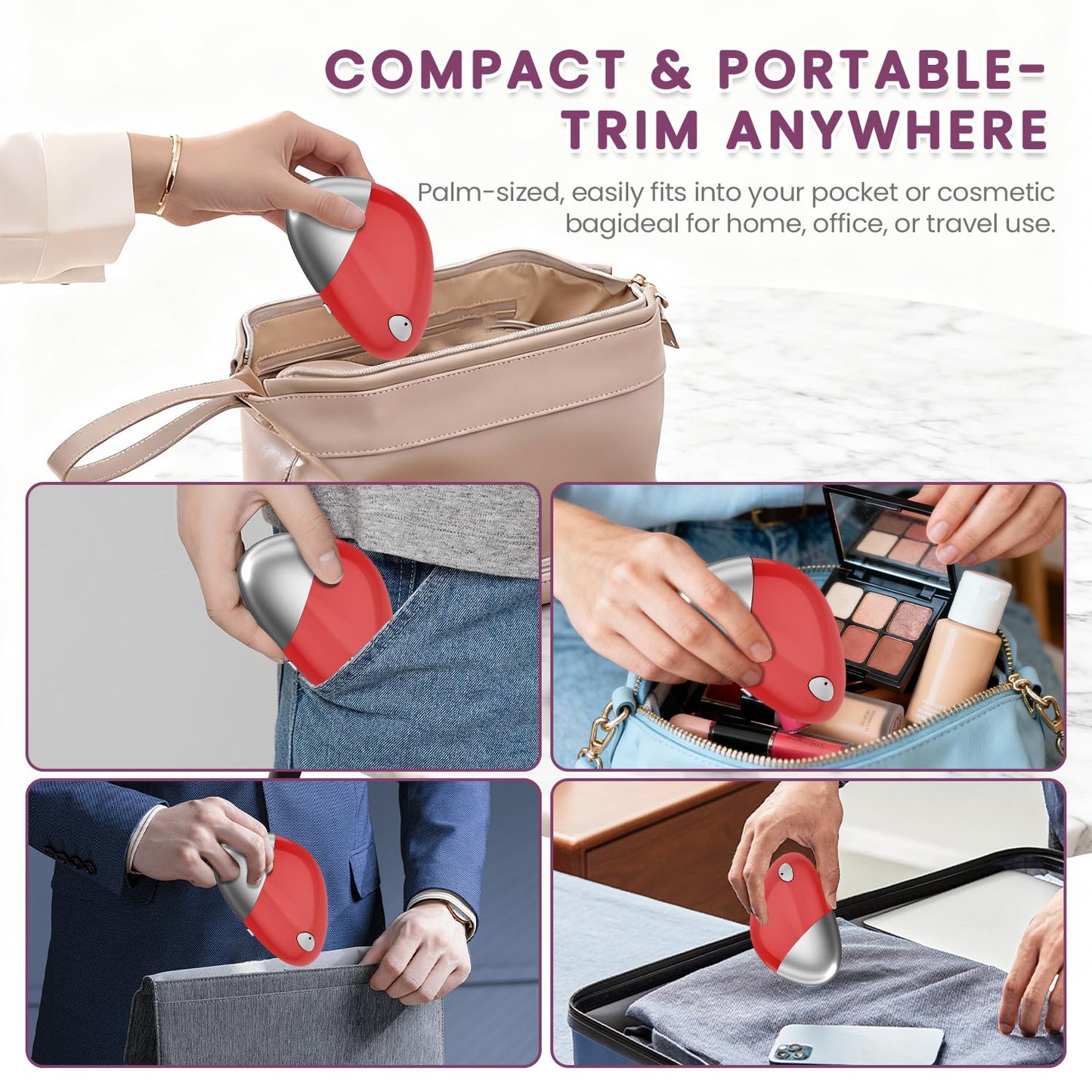Electric Nail Clipper, Electric Toenail Trimmer with Replacement Blade Heads, 2 Speeds, Magnetic Cover, Nail Scraps Storage, Automatic Electric Nail File for Thick Toenails, Adult, Seniors (Red)