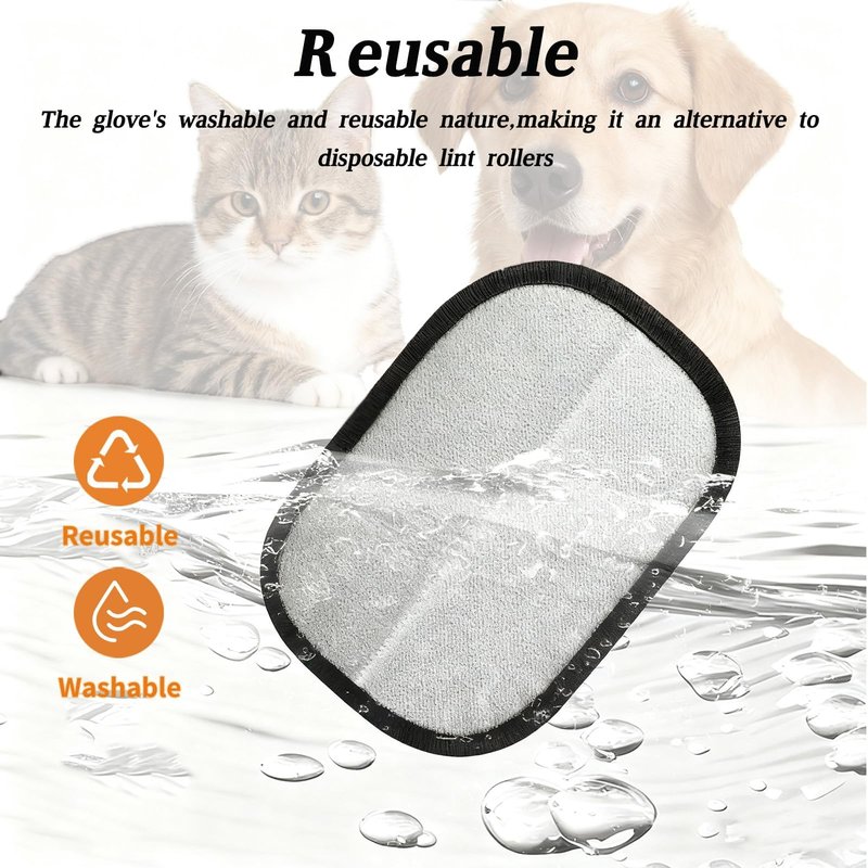 Aoawncav Pet Hair Removal Glove, Newly Upgraded Electrostatic Gloves Pet Hair for Dogs & Cats, Washable and Reusable Hair Remover Tool for Carpet, Curtain, Clothing, Couch, Car Seat - 1 Pcs