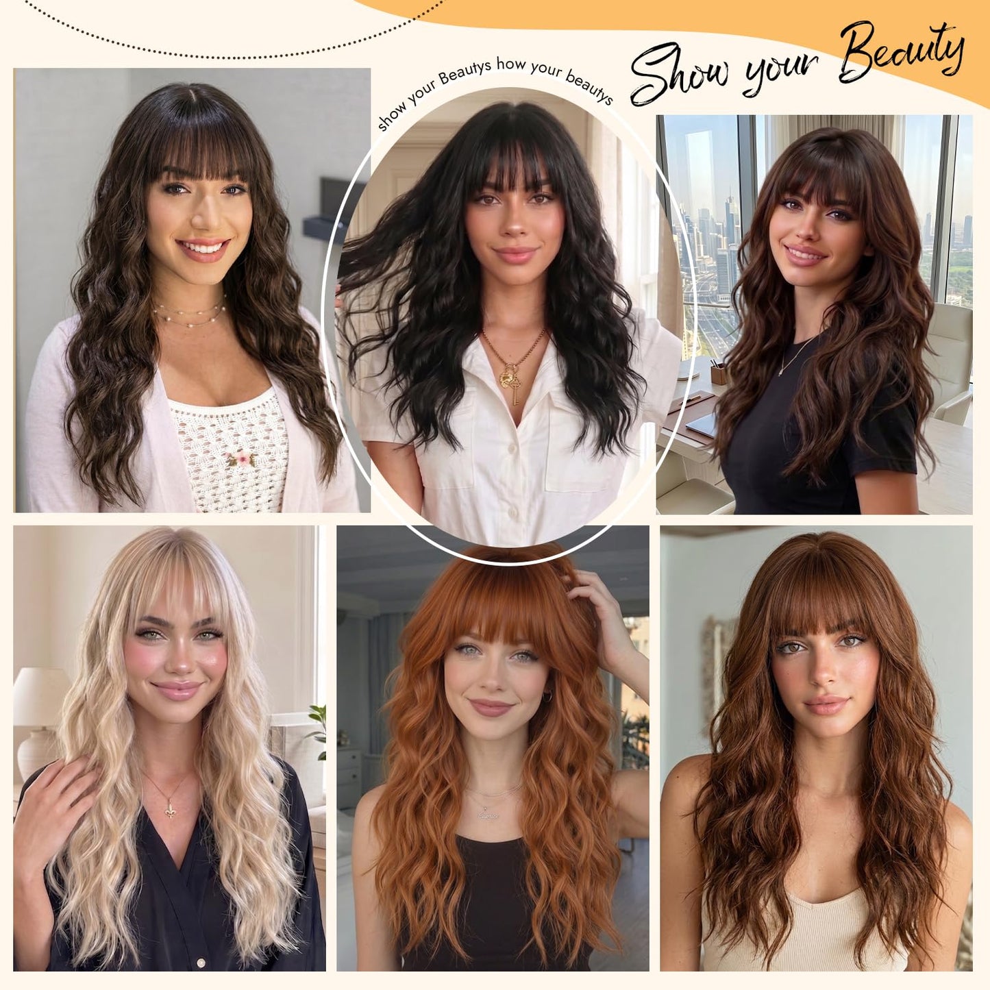 Hair Topper for Women - Clip-In Synthetic Hairpiece for Thinning Hair | 18-Inch Wavy Curly with Bangs