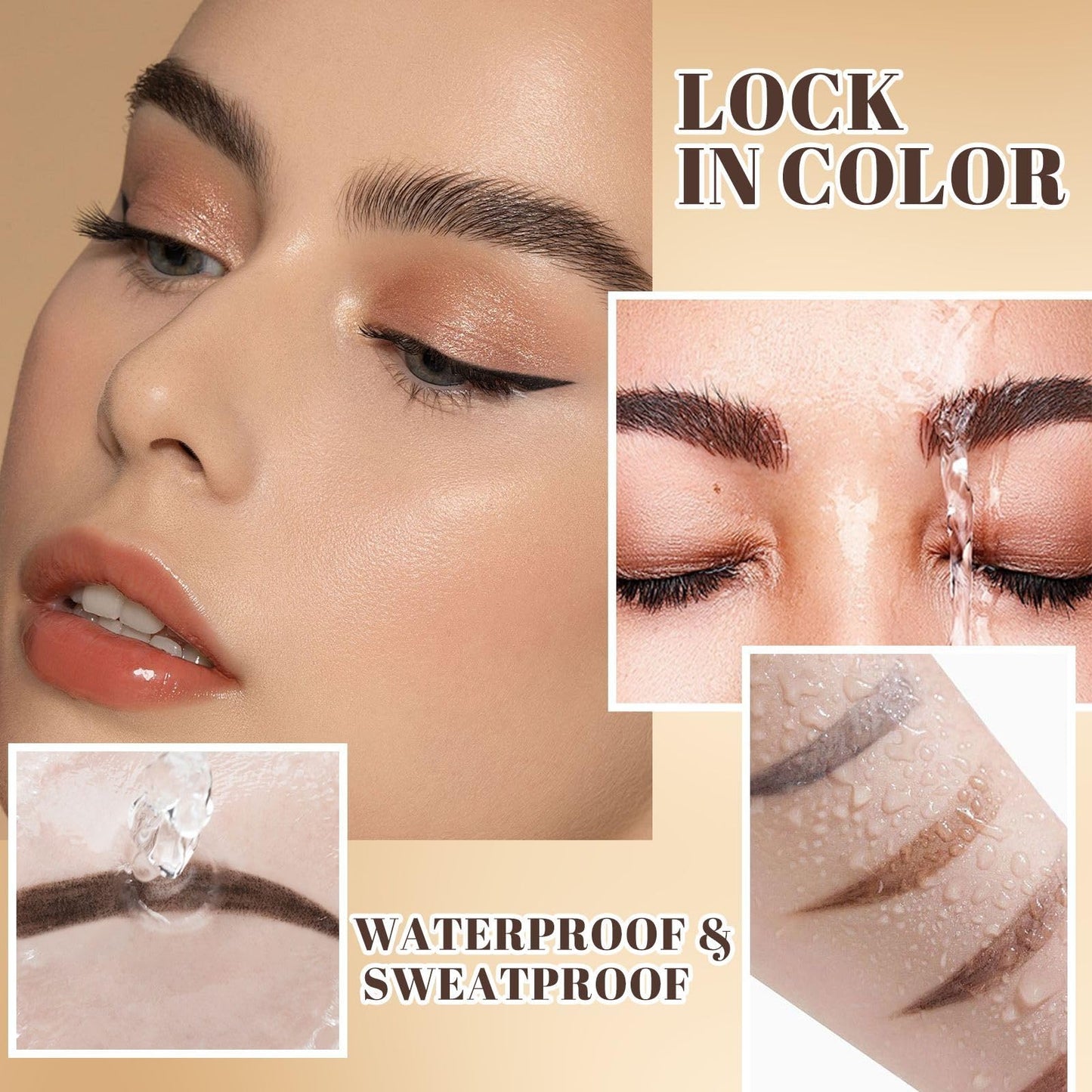 Ultra-Smooth Glide Eyebrow Definer Pencil, Waterproof Long-Lasting Makeup, Creates Soft Natural Brows, Vegan and Cruelty-Free Eye Cosmetics (Light Brown)