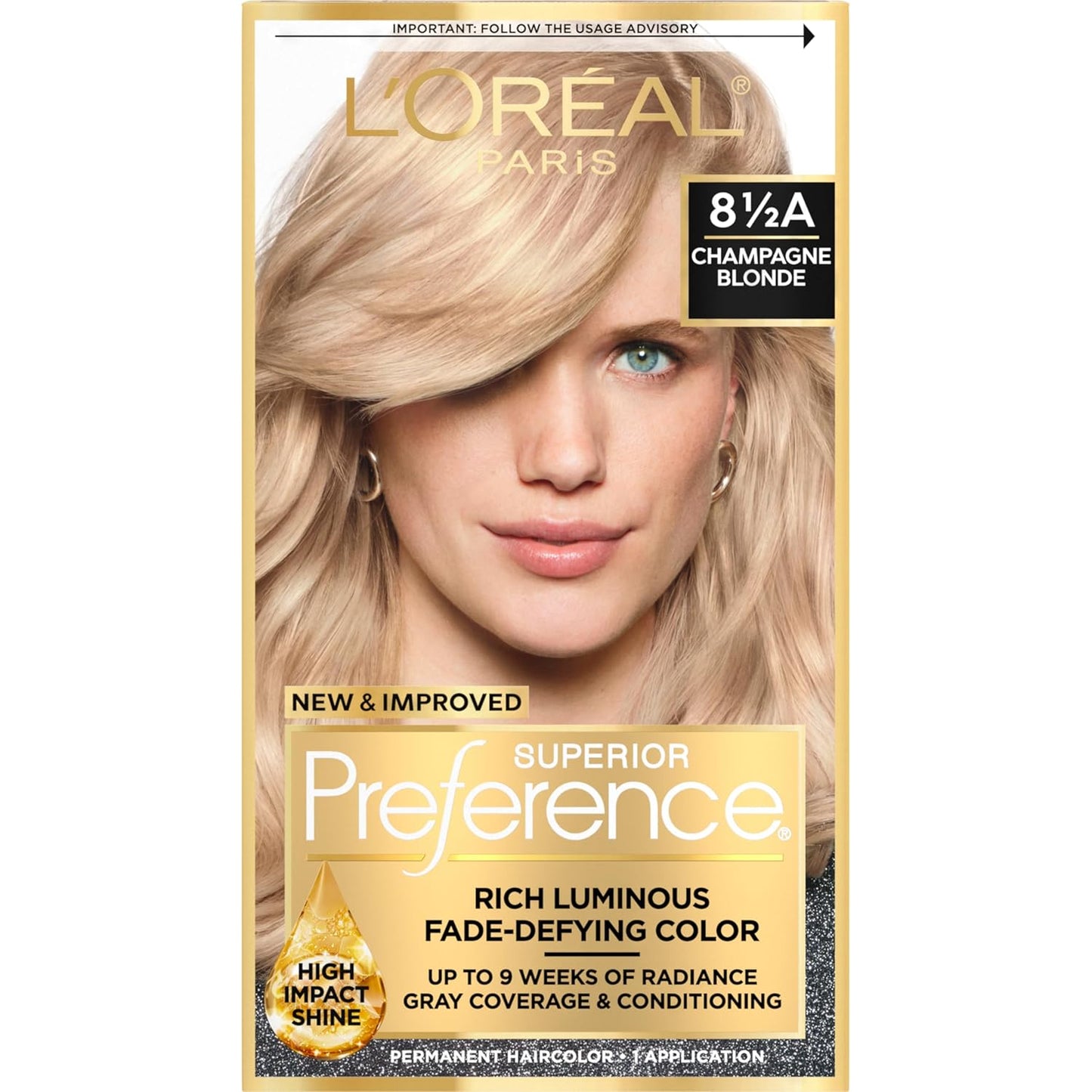 L'Oreal Paris Hair Color - Superior Preference Dark Ash Blonde 7A | Fade-Defying Permanent Dye for 9 Weeks of Radiance