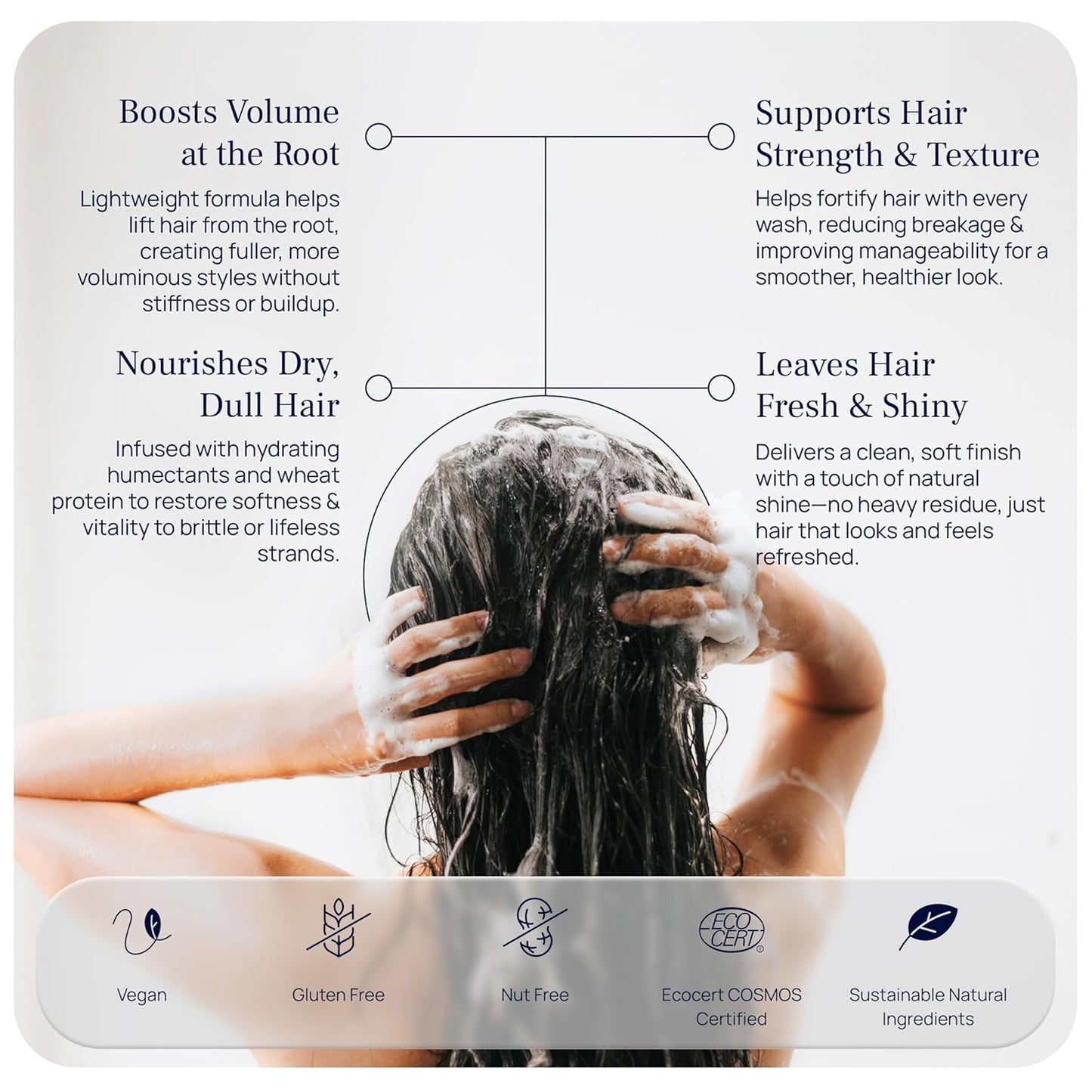 Volumizing Shampoo for Thinning Hair – Sulfate-Free Formula with Wheat Protein & Aloe | 9.81 Fl Oz