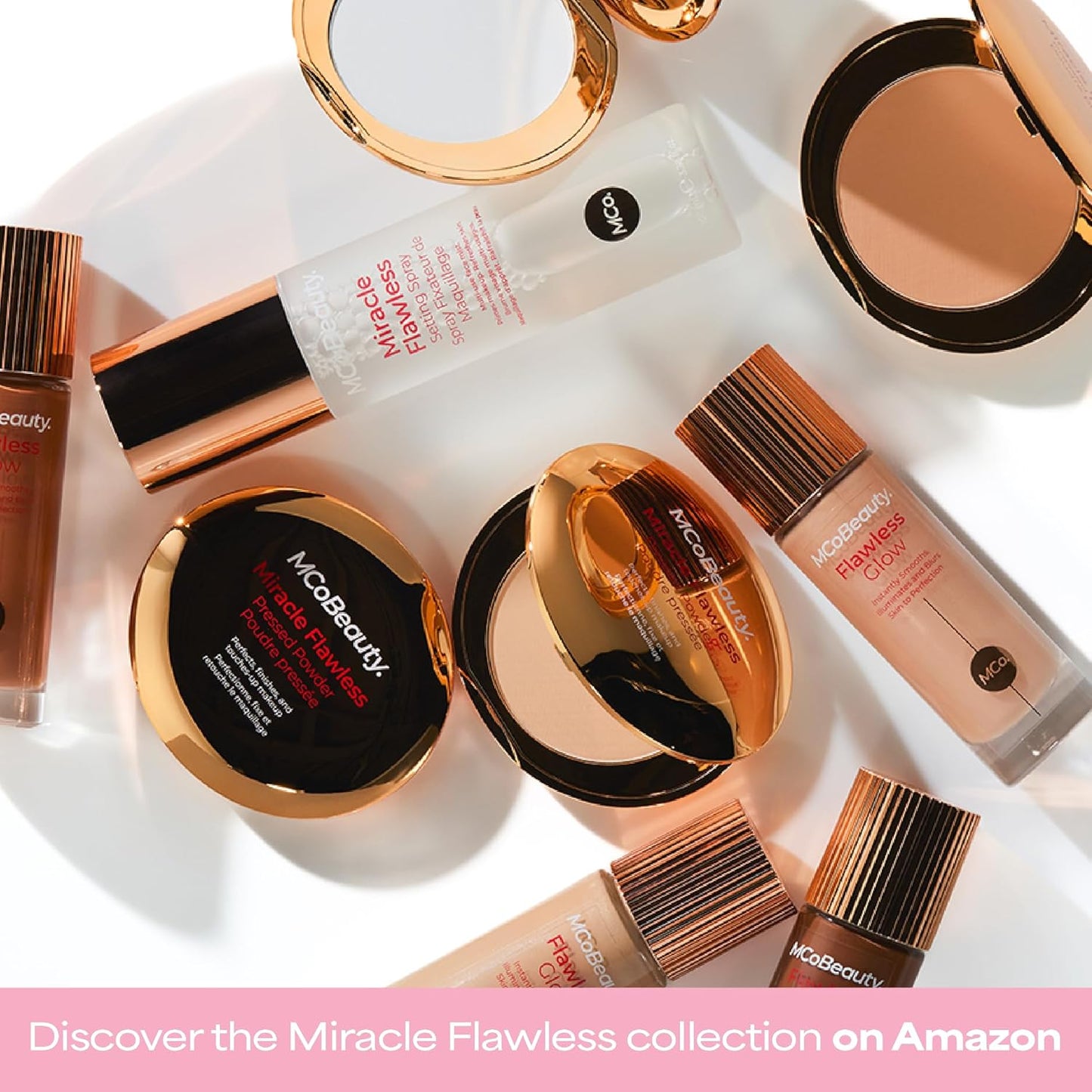 Miracle Flawless Pressed Powder - Soft Focus Blurring Finish | Vegan Makeup Compact with Rose Extract - Light 1