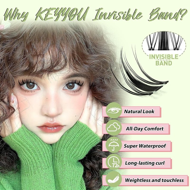 Fairy Lash Clusters - 144 Pcs D Curl Manga Eyelash Extensions | Wispy, Natural Look, Waterproof DIY