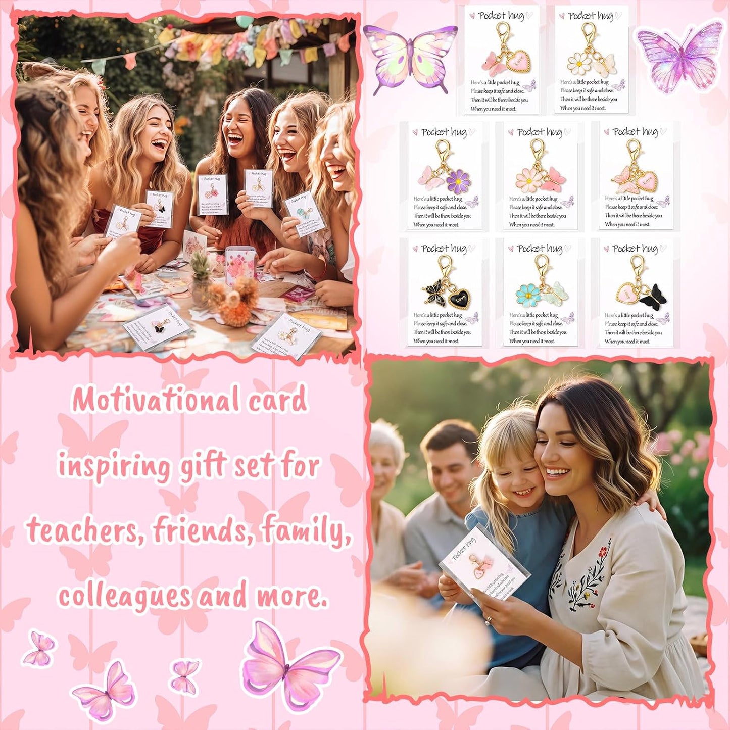 Butterfly Keychain Set - 16 Mini Keychains in 8 Styles | Perfect Party Favors & Gifts for Women
