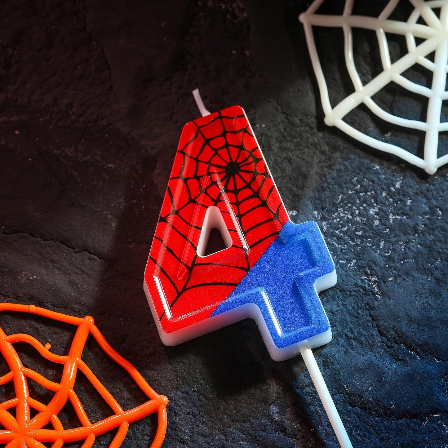 Number 4 Spider Birthday Candles - Fun 2.76 Inch Cake Decoration for Parties