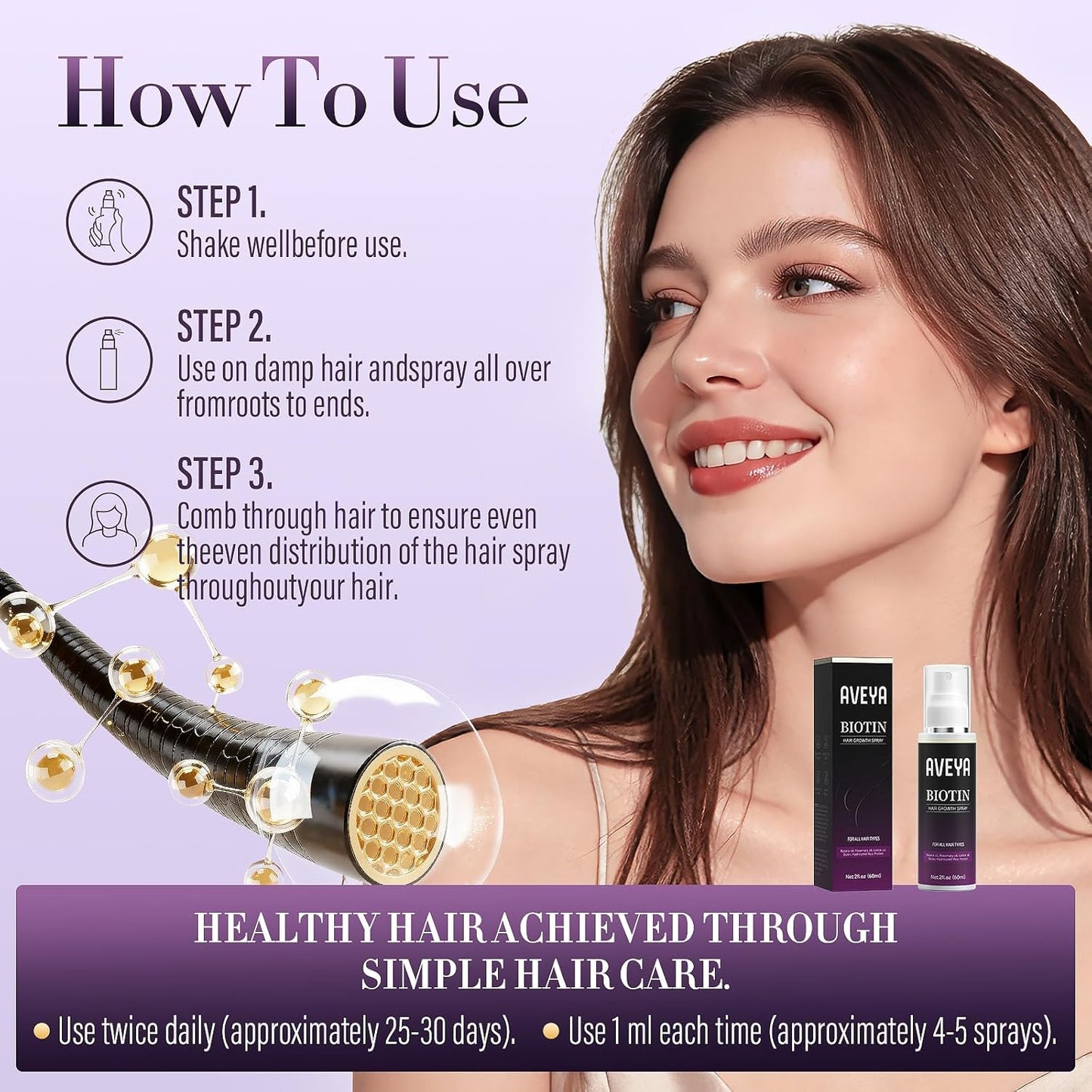 Hair Growth Serum for Women & Men - Rosemary Oil, Batana Oil & Biotin - Non-Greasy Formula | 60ml