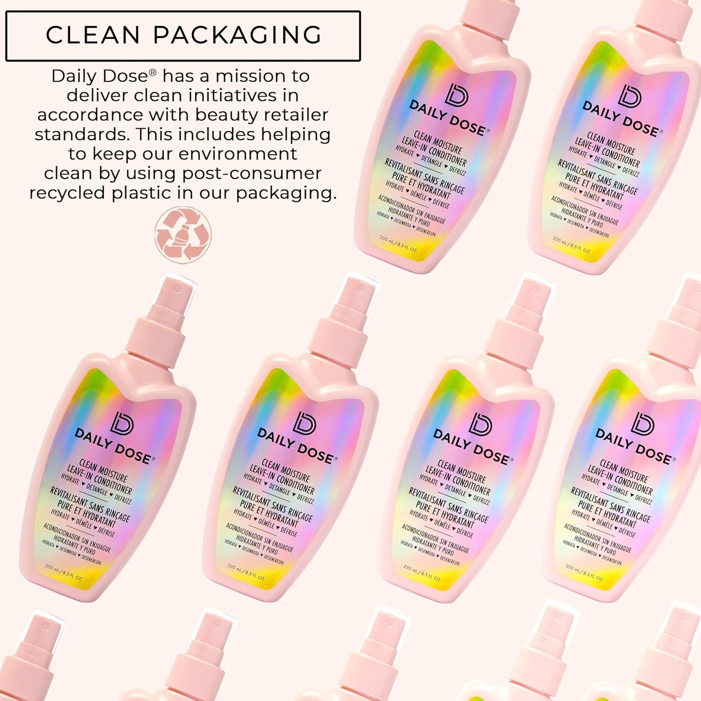 Clean Moisture Leave-In Conditioner Spray - Award-Winning Detangler for Dry, Damaged & Frizzy Hair | Vegan & Sulfate-Free