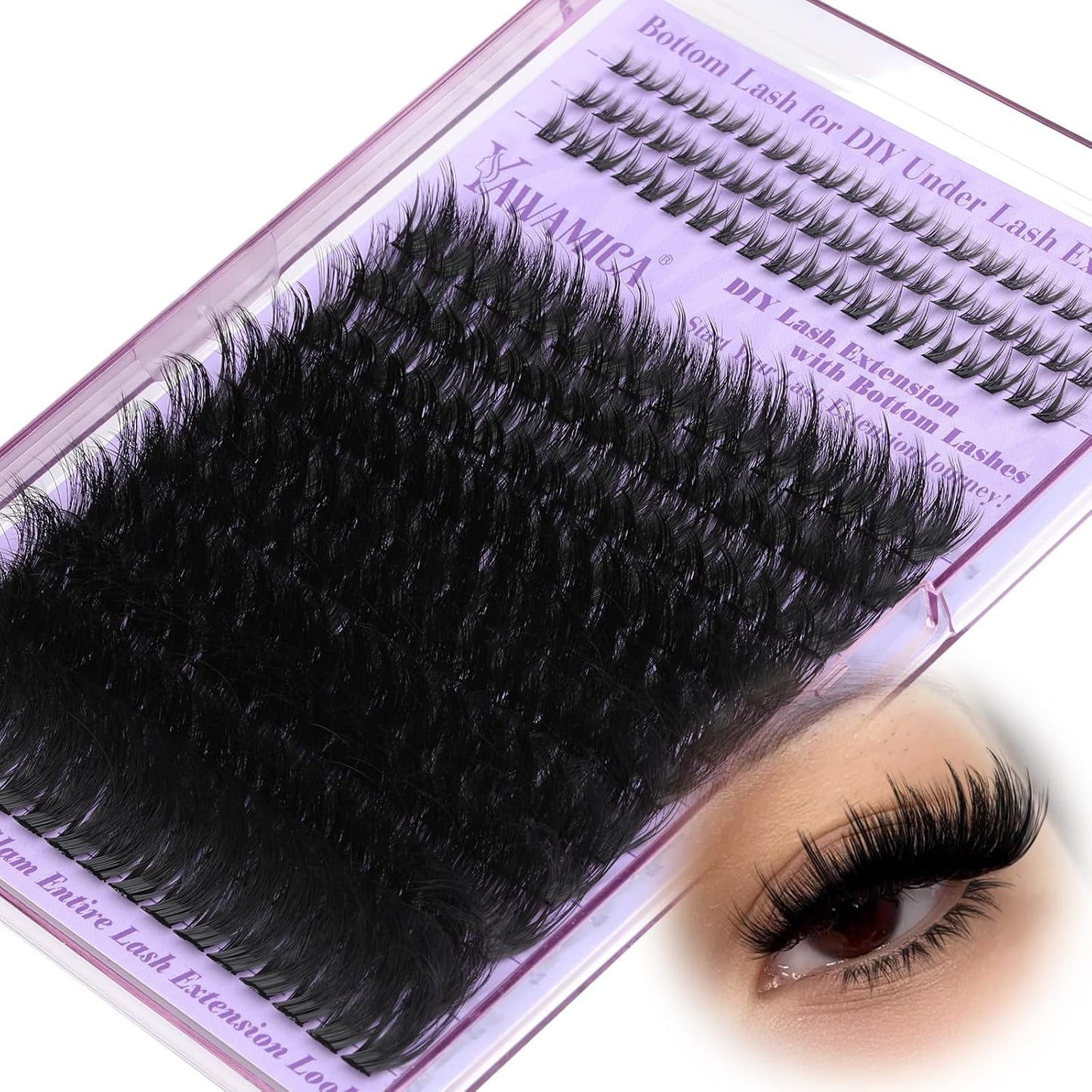 Fluffy Lash Clusters - 150D/200D/300D Thick Volume Eyelash Extensions | 12-25mm D Curl Wispy Individual Lashes for DIY Glam Look