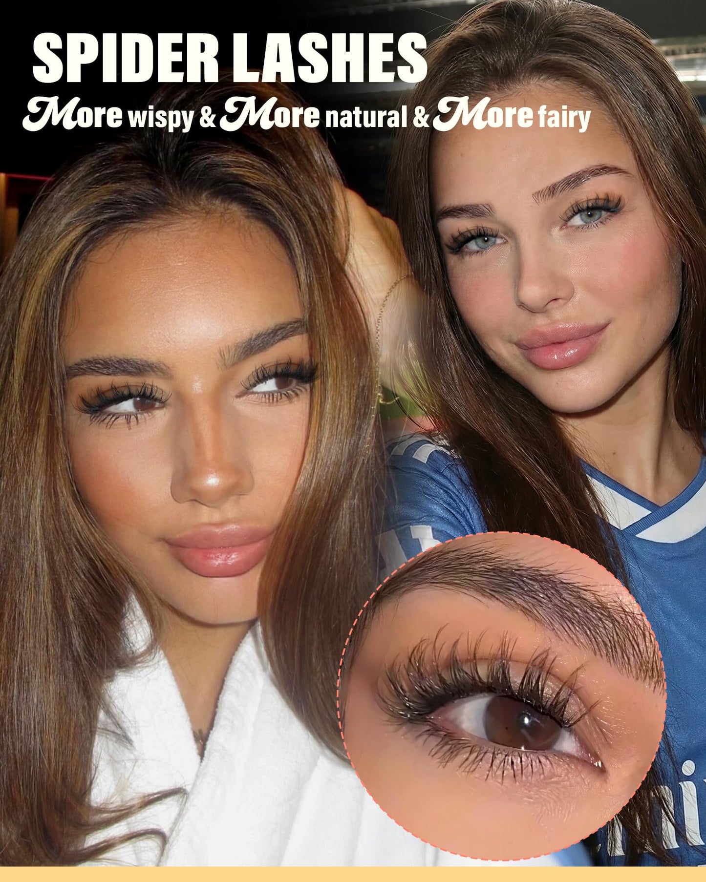 Spider Lashes Clusters Invisible Band Wispy Cluster Eyelash Extensions CD-Curly Fairy Breeze Eyelash Clusters Spider Lash Clusters Natural Cluster Lashes Wispy Individual Lashes 10-16MM by Zegaine