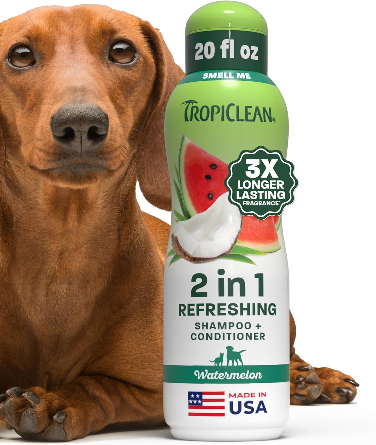 TropiClean 2-in-1 Dog Shampoo & Conditioner - Moisturizing Papaya Scent | Puppy & Cat Safe, 20oz