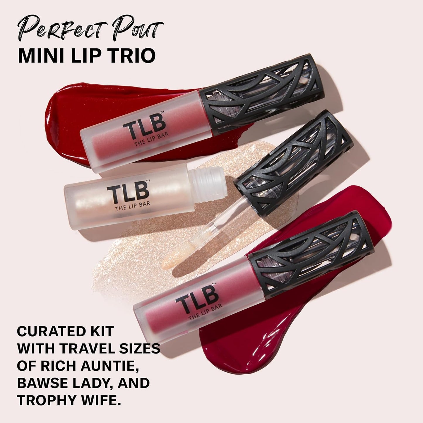The Lip Bar Mini Lip Trio Gift Set - Nonstop Liquid Matte Lipstick & Gloss | Vegan, Travel Size