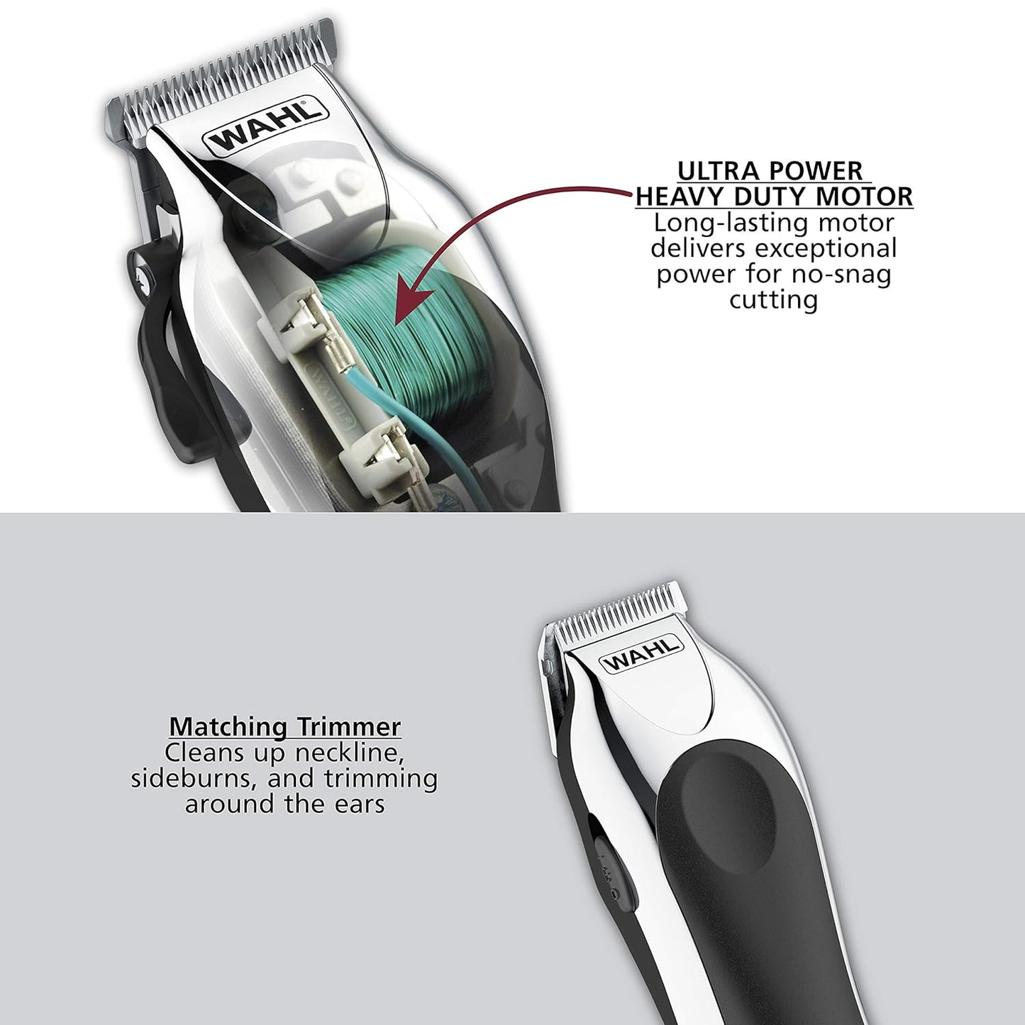 Wahl Clipper Deluxe Hair Cutting Kit - Corded Chrome Pro with Cordless Trimmer & Shears | Model 3029682