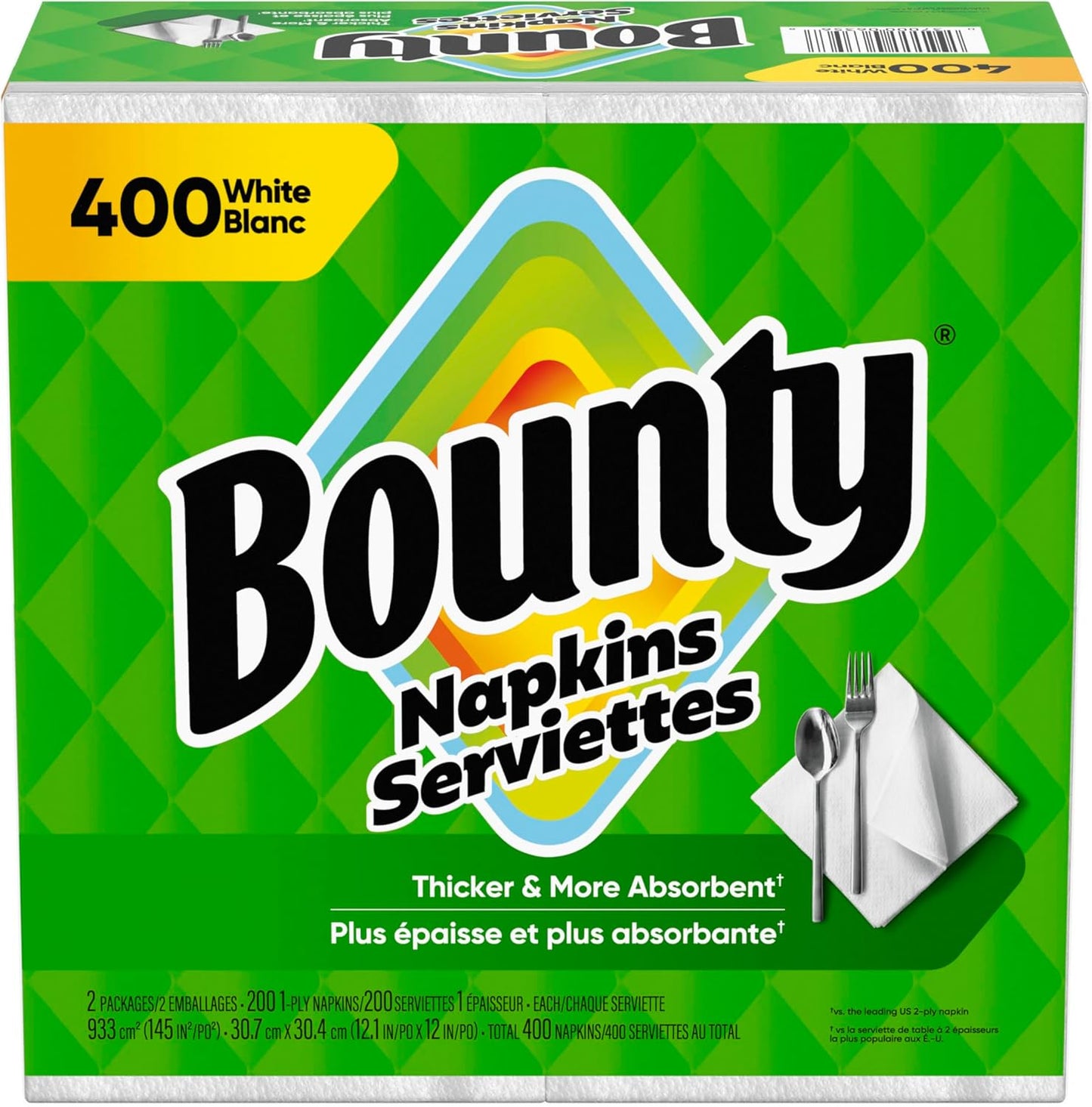 Bounty Paper Napkins - White, 200 Count | Soft & Absorbent for Everyday Use