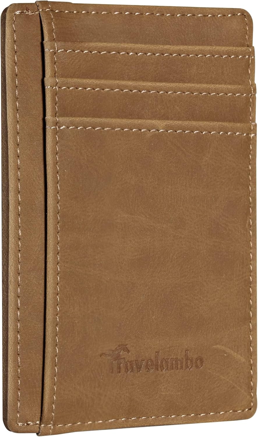 Minimalist Leather RFID Blocking Slim Wallet - Medium Size for Front Pocket Use