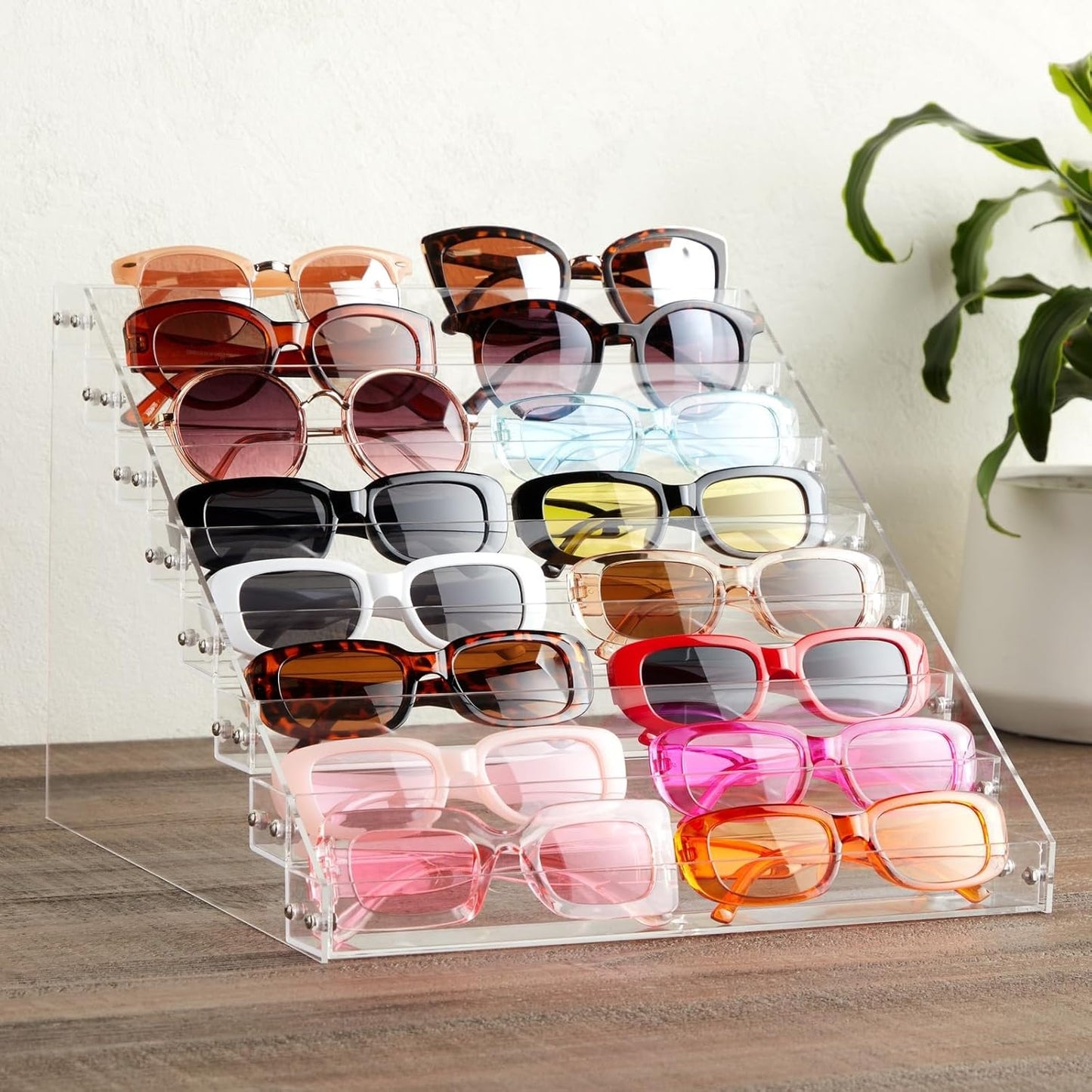 Acrylic Nail Polish Rack - 8-Tier 96-Bottle Organizer for Essential Oils & Paint Storage | 12.75 x 12.5 x 9.25 in