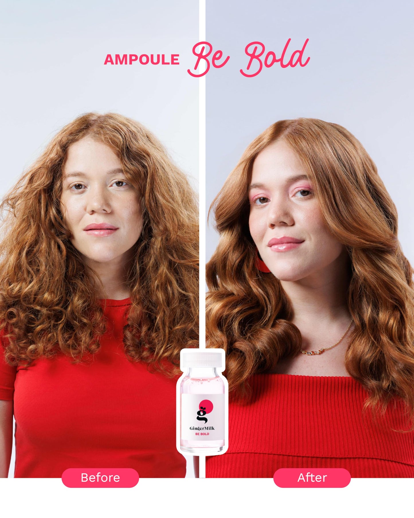 Ginger Milk Hair Repair Ampoule with Hyaluronic Acid for Damaged Hair Treatment (Pack 6 x 0.5 fl oz)