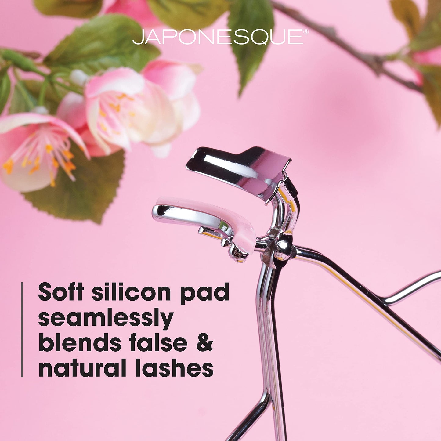 JAPONESQUE False Lash Fuser and Curler - Fuse Natural Lashes to False Eyelashes - No More Flyaway Corners! Great Tool for Short Natural Lashes