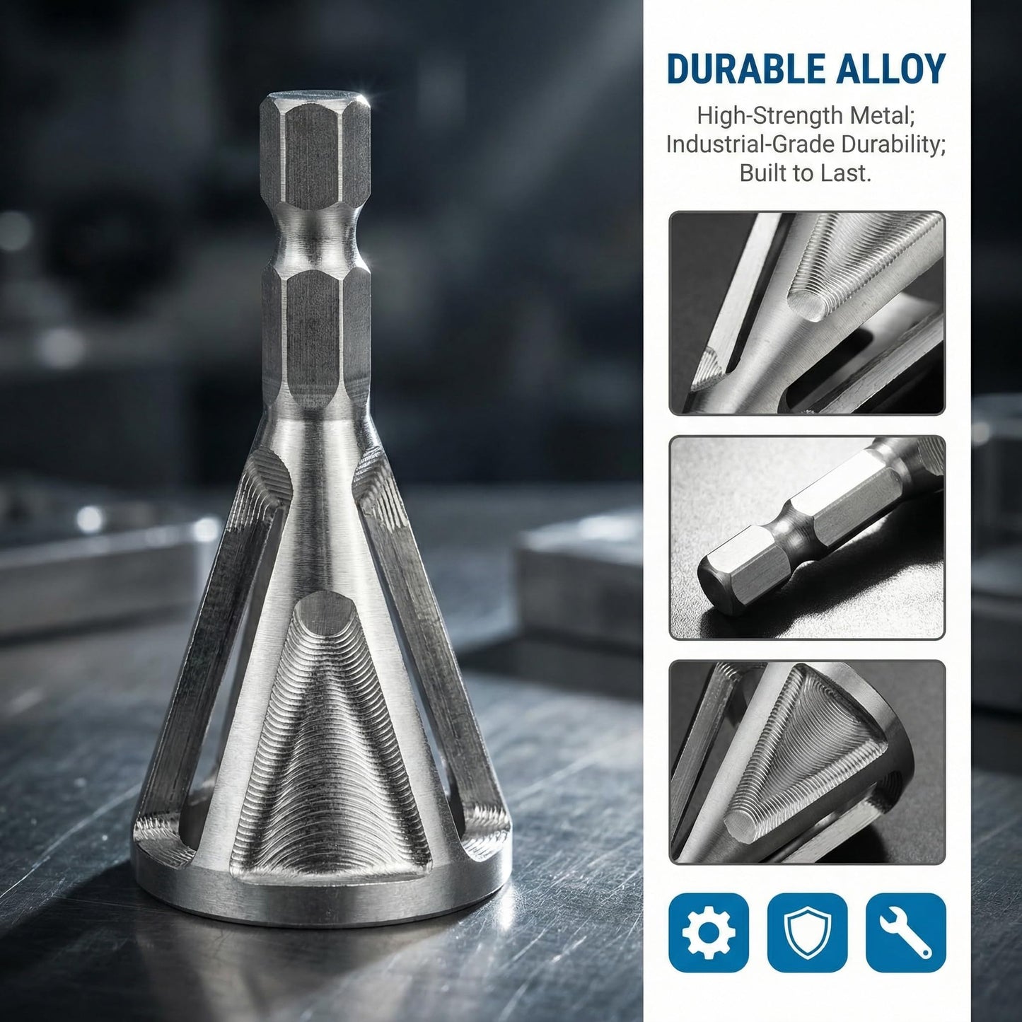 Deburring Chamfer Tool for Drill, Stainless Steel External Chamfer Cutter for Bolts & Pipes, Quick Burr Removal and Edge Repair Tool for DIY Metal Work and Home Workshop Use