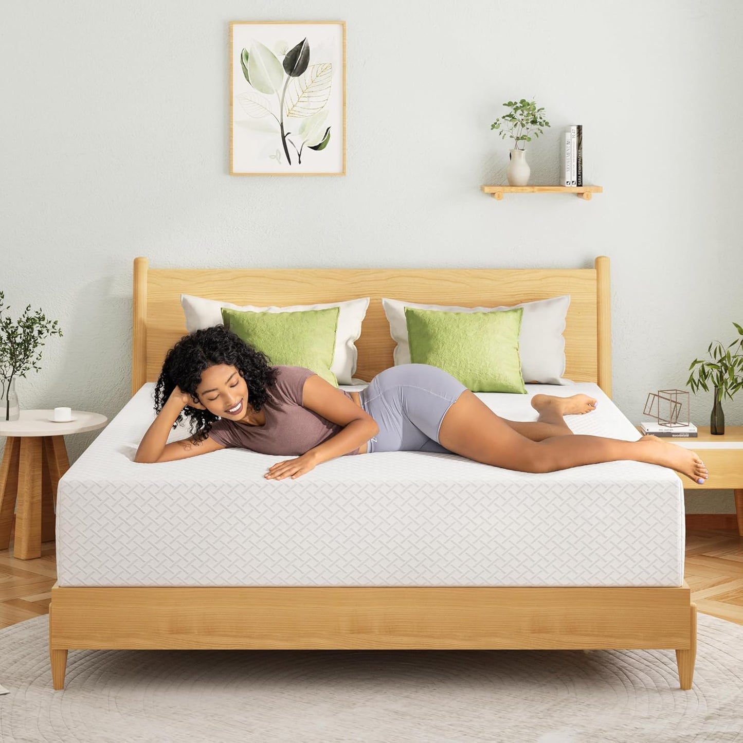 EGOHOME 6-Inch Twin Mattress for Kids - Memory Foam with Cooling Green Tea Gel | Medium Firm Support, 75''L x 38''W, White