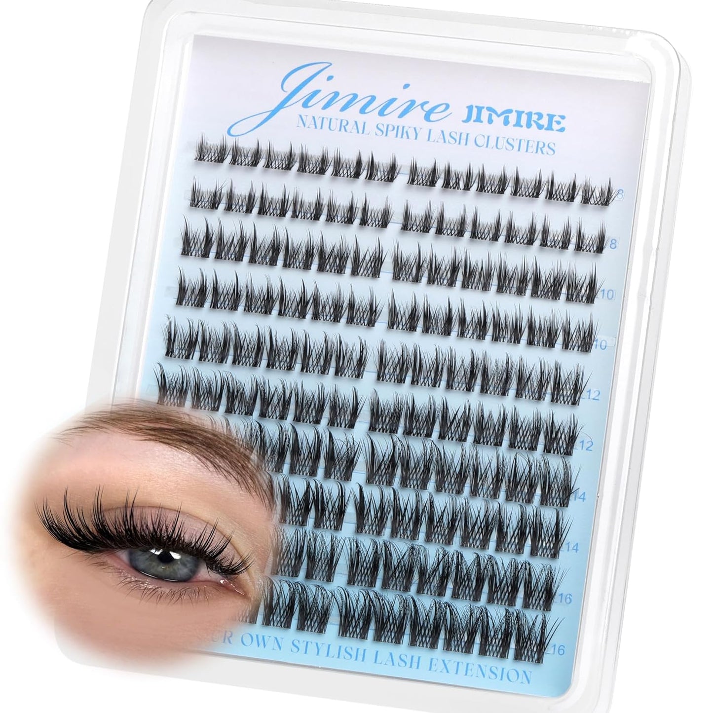 Wispy Lash Clusters - 180Pcs D-Curl Anime Eyelash Extensions | Natural Look 8-16MM