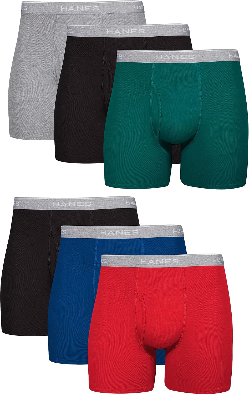 Hanes Men's Boxer Briefs - Cool & Breathable Cotton, Moisture-Wicking, No Ride-Up | 3-Pack