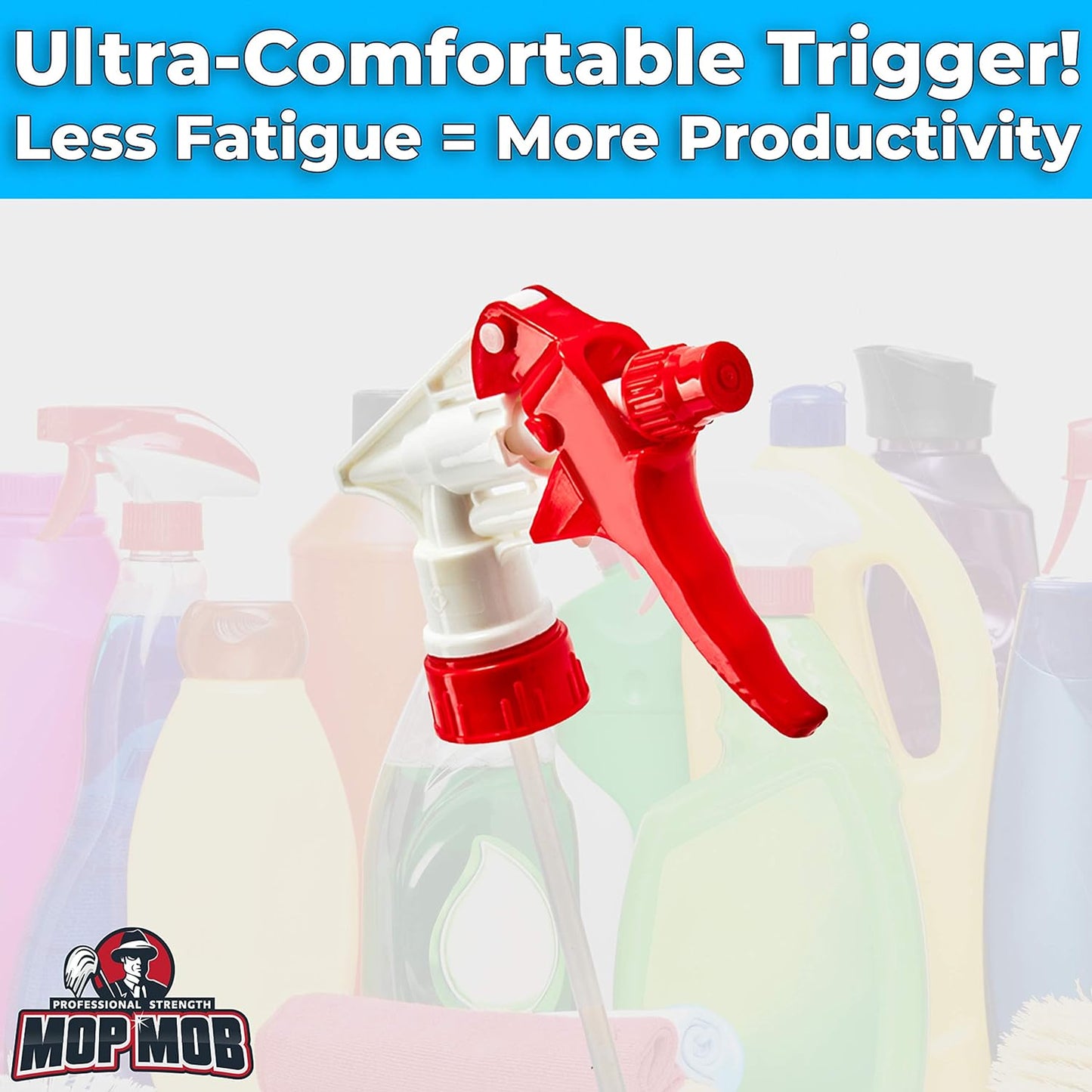 Leak-Free Industrial Spray Heads - Chemical Resistant, Heavy Duty Trigger | 5 Pack for Auto Detailing, Window Cleaning
