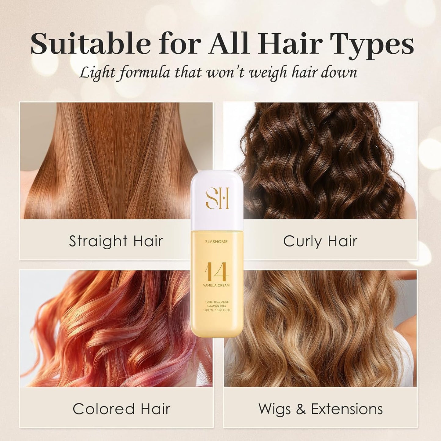 Hair Perfume for Women - Vanilla Cream Scented Mist | Alcohol-Free, Moisturizing Formula, 100ml