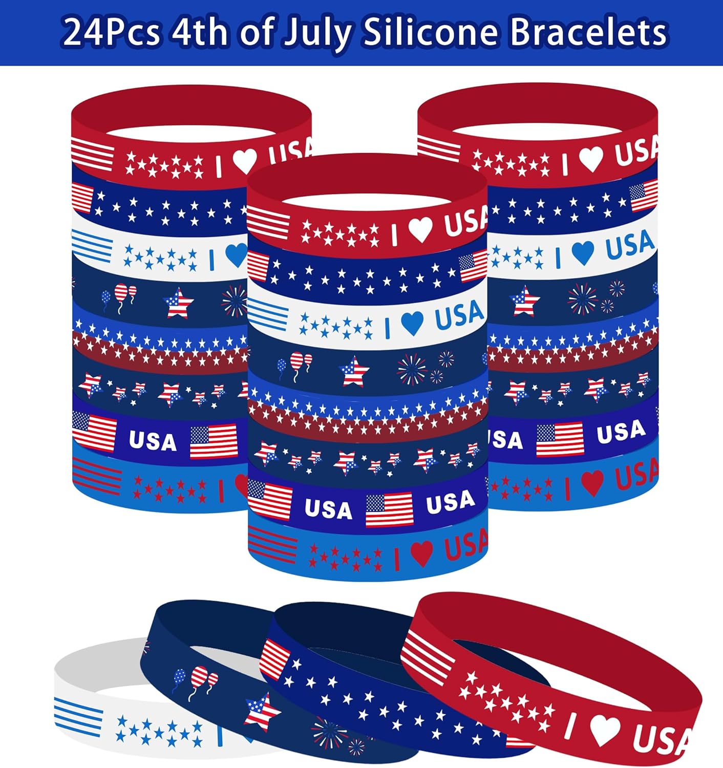 4th of July Accessories Set - 188PCS Party Favors & Decorations | Headbands, Glasses, Necklaces, Tattoos