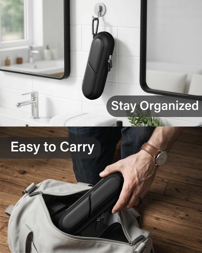 ProCase Toothbrush Travel Case for Oral-B/Oral-B Pro 1000 1500 5000 7000 7500 6000 9600/Philips Sonicare 4100 5100 1100 6100 5300 Oral-B iO Electric Toothbrush Portable Hard Container -Black