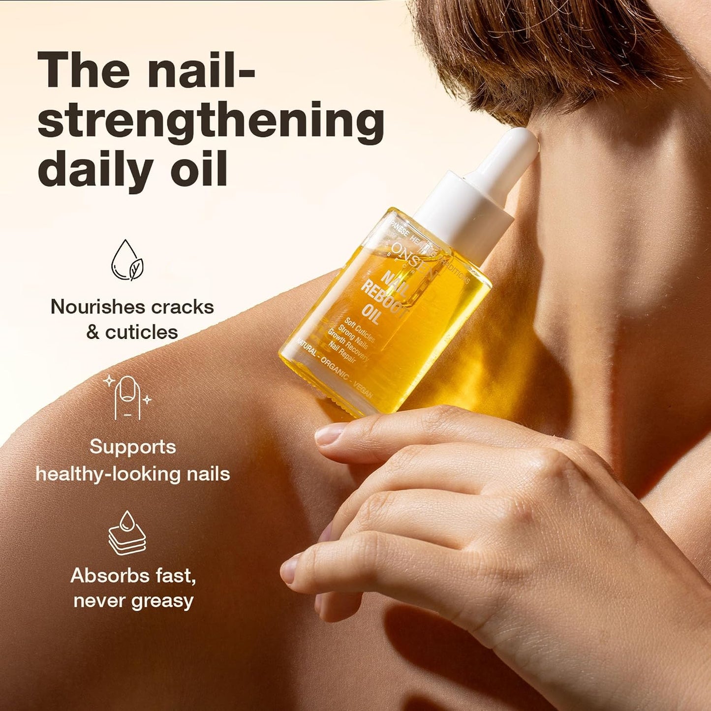 Nail & Cuticle Repair Oil - Japanese Tsubaki, Tea Tree & Jojoba - Hydrates Skin & Strengthens Nails | 2x35ml Natural Vegan Formula