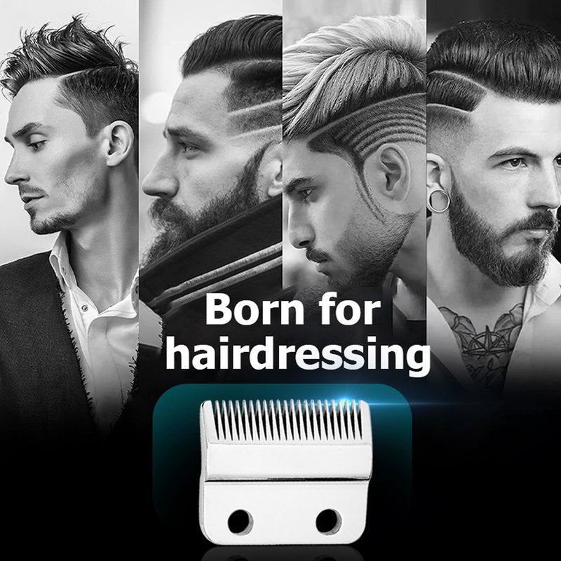 Professional Clipper Replacement Wedge Blades Compatible with Wahl Precision 2-Hole, Stainless Steel Fixed Blades & Ceramic Moving Blades, pack of 2