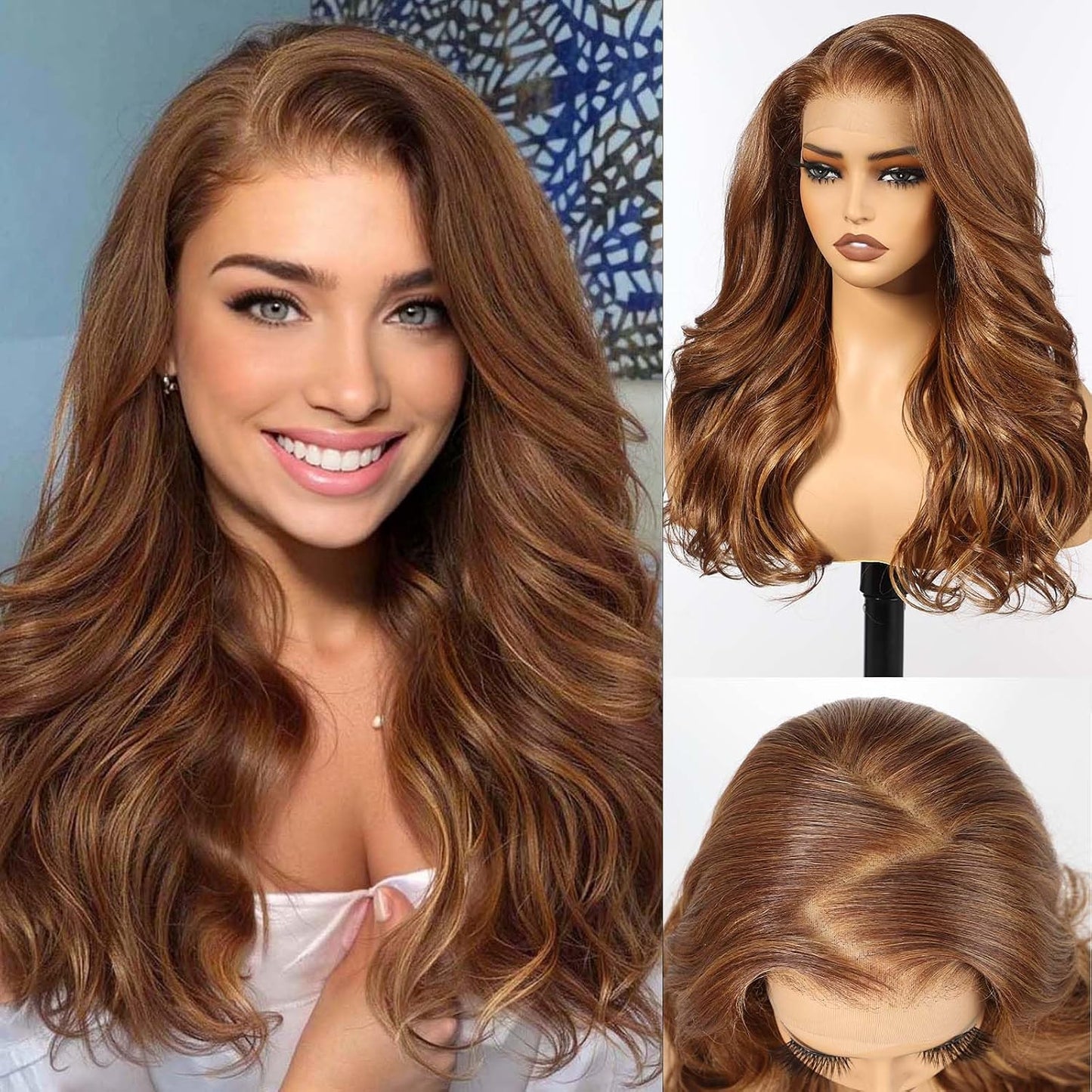 HAIRCUBE 13X4 HD Ombre Blonde Synthetic Lace Front Wig - Glueless Curly Design for Natural-Looking Hair