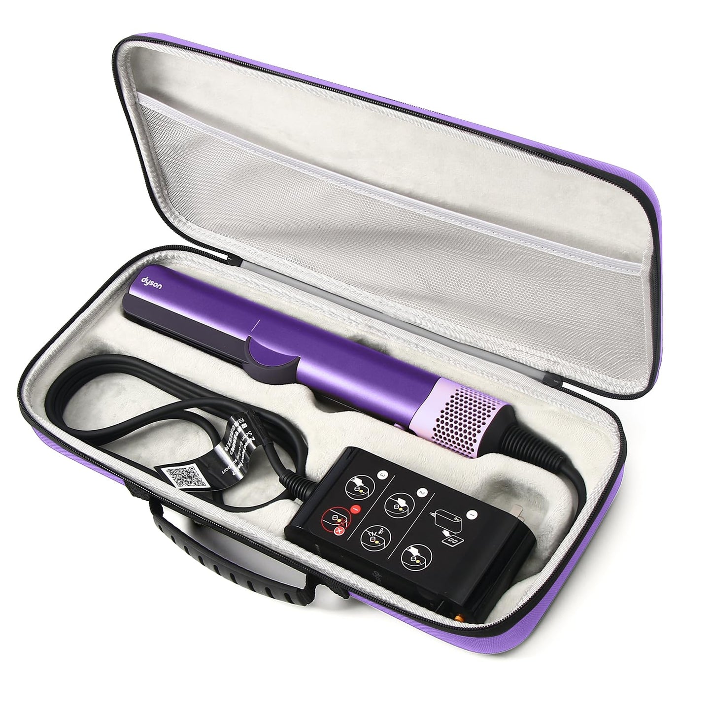Guganas Hard travel Case Compatible with Dyson Airstrait Straightener, Carrying storage Bag for Airstrait HT01. (Purple)