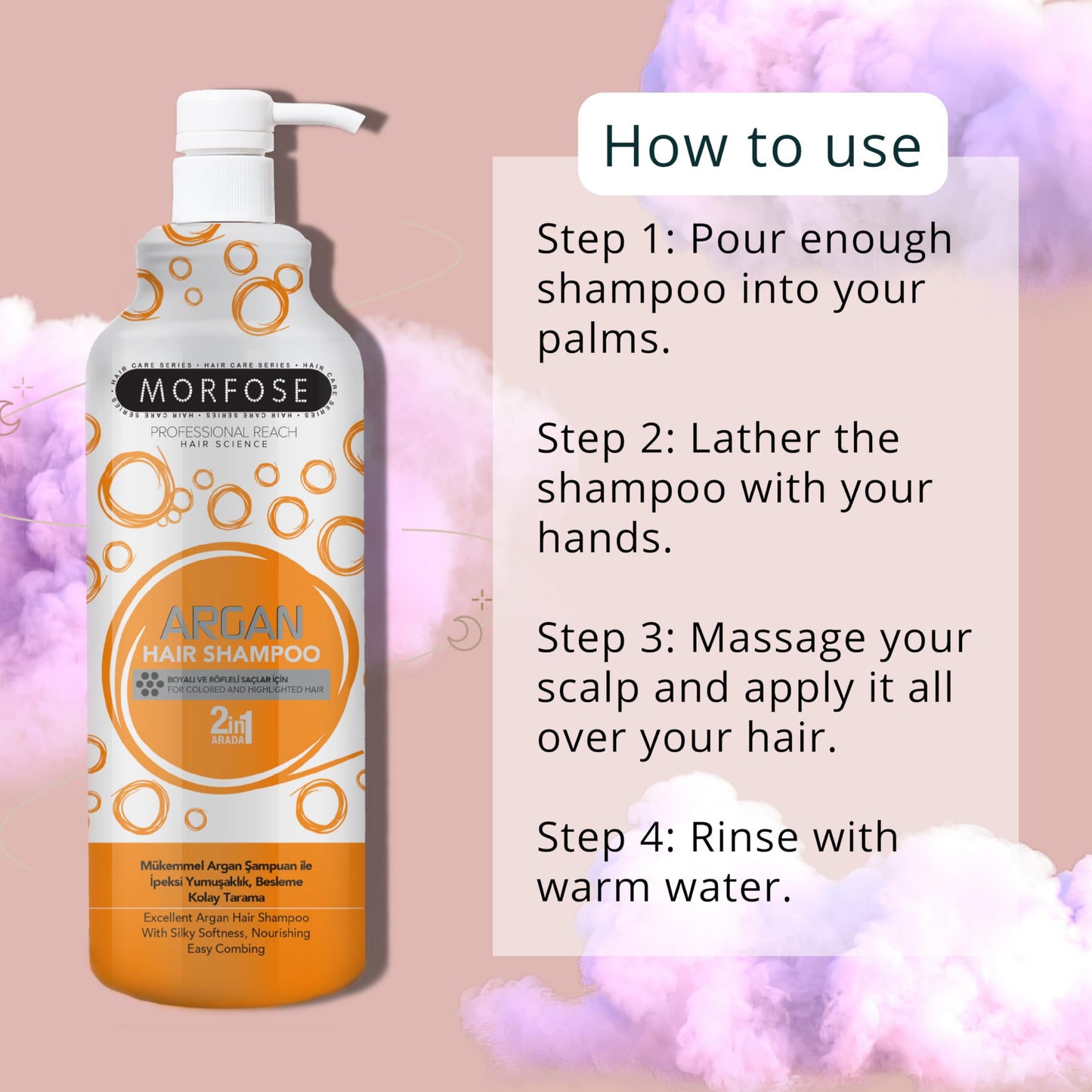 Morfose Keratin Shampoo for Very Damaged and Processed Hair - Infused with Keratin Protein for Silky Softness, Enrichment, Easy Combing, Smoothness, and Strength, 33.81 Fl Oz