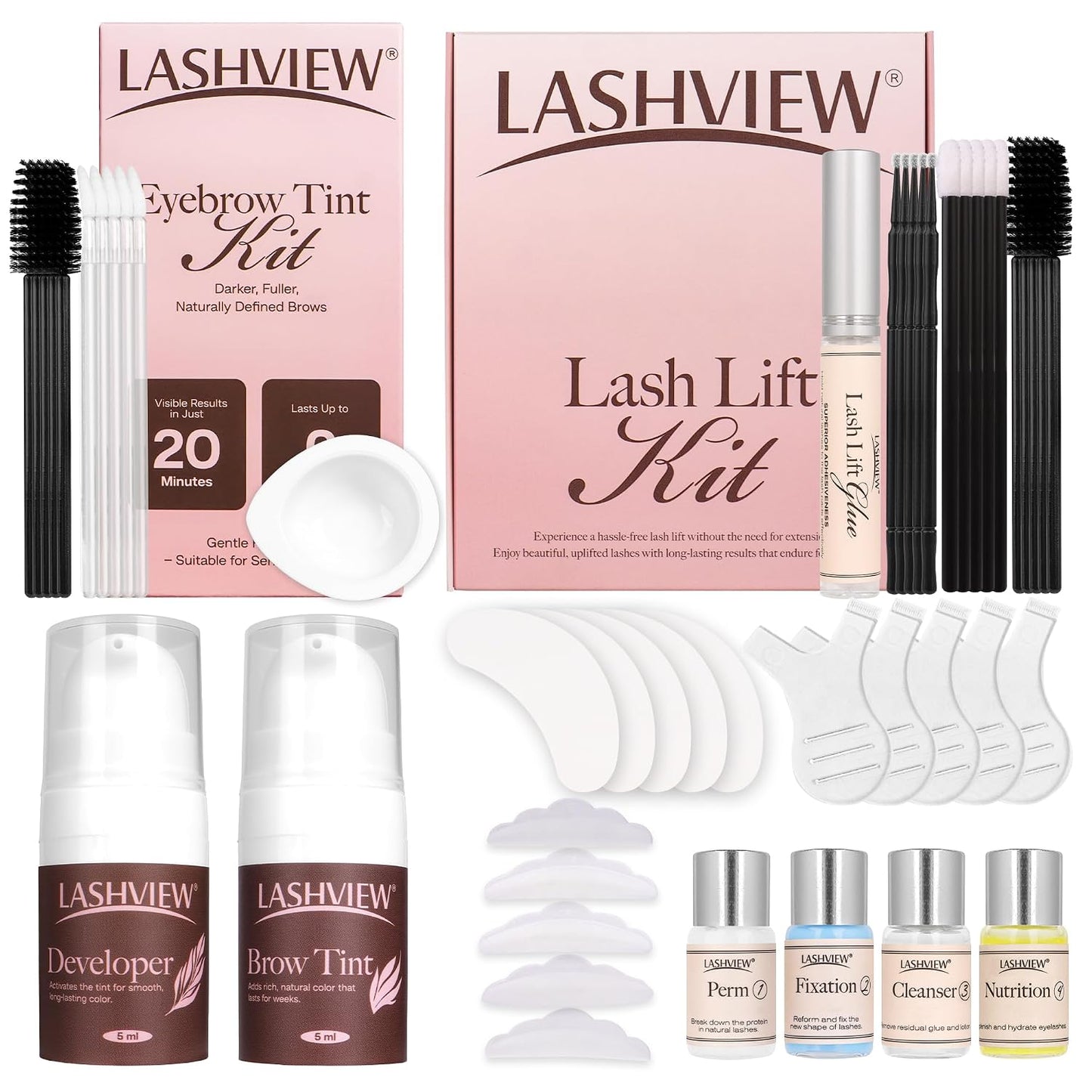 Lashview Lash Lift Kit - Professional Semi-Permanent Eyelash Curling Set | 5 Applications
