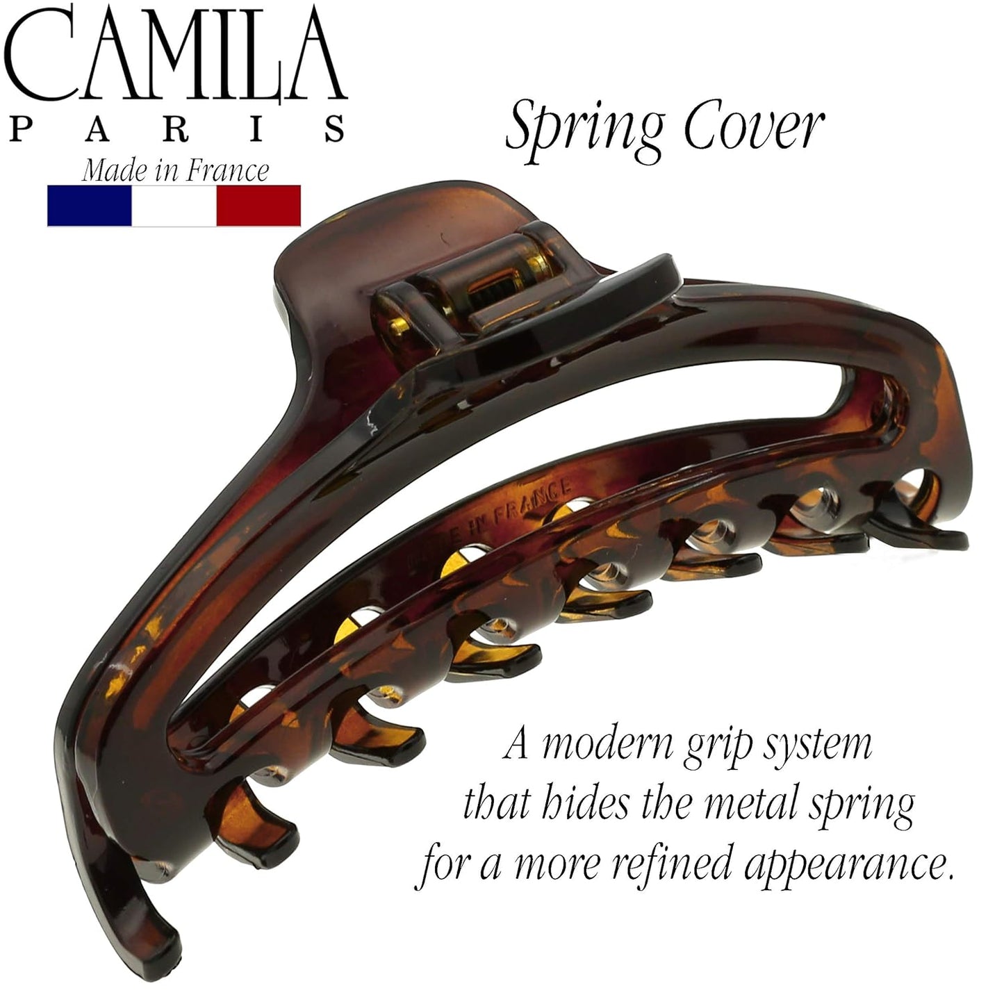 French Hair Clip for Women - Camila Paris CP2370 | Medium Narrow Hair Claw with Strong Hold, Made in France