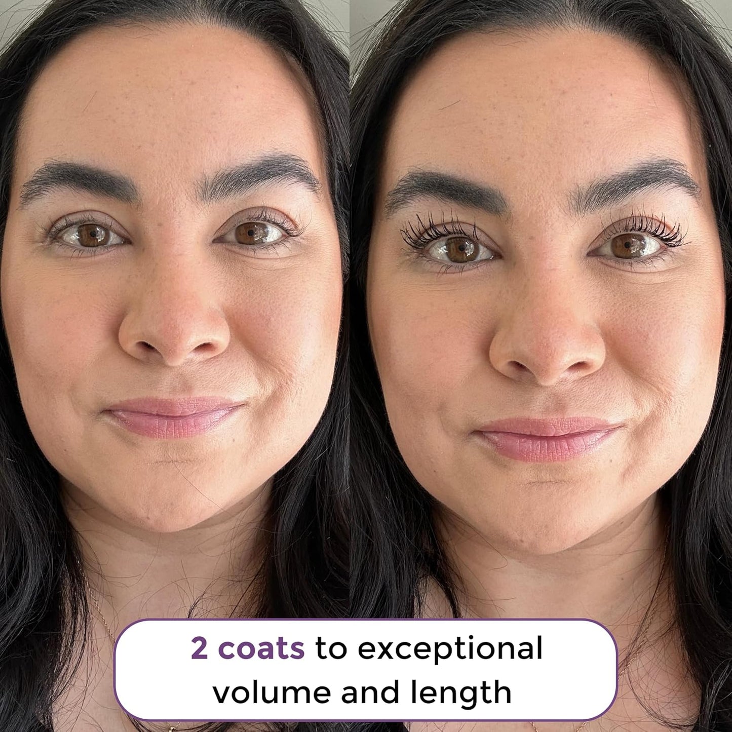 VolumeCare+ Mascara for Mature Women - Extreme Length & Volume 2-in-1 Formula | Hypoallergenic, No Clumps, Natural Black