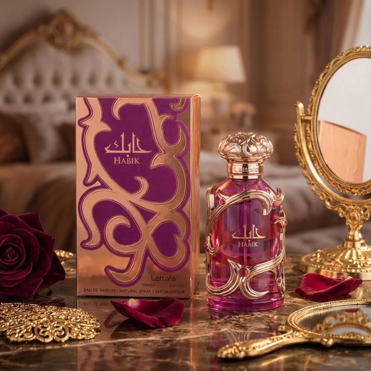 Lattafa Habik Eau de Parfum Spray for Women - Long-Lasting Floral Fruity Fragrance | 3.4 Ounce (100 ml)