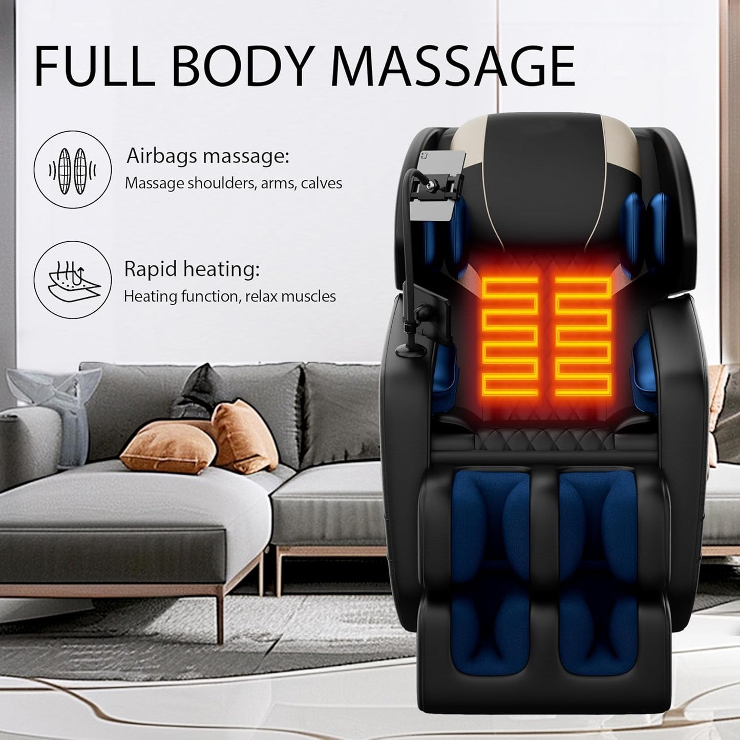Full Body Massage Chair - Zero Gravity with Airbag Massage, Heating & Touch Screen | 2026 Model