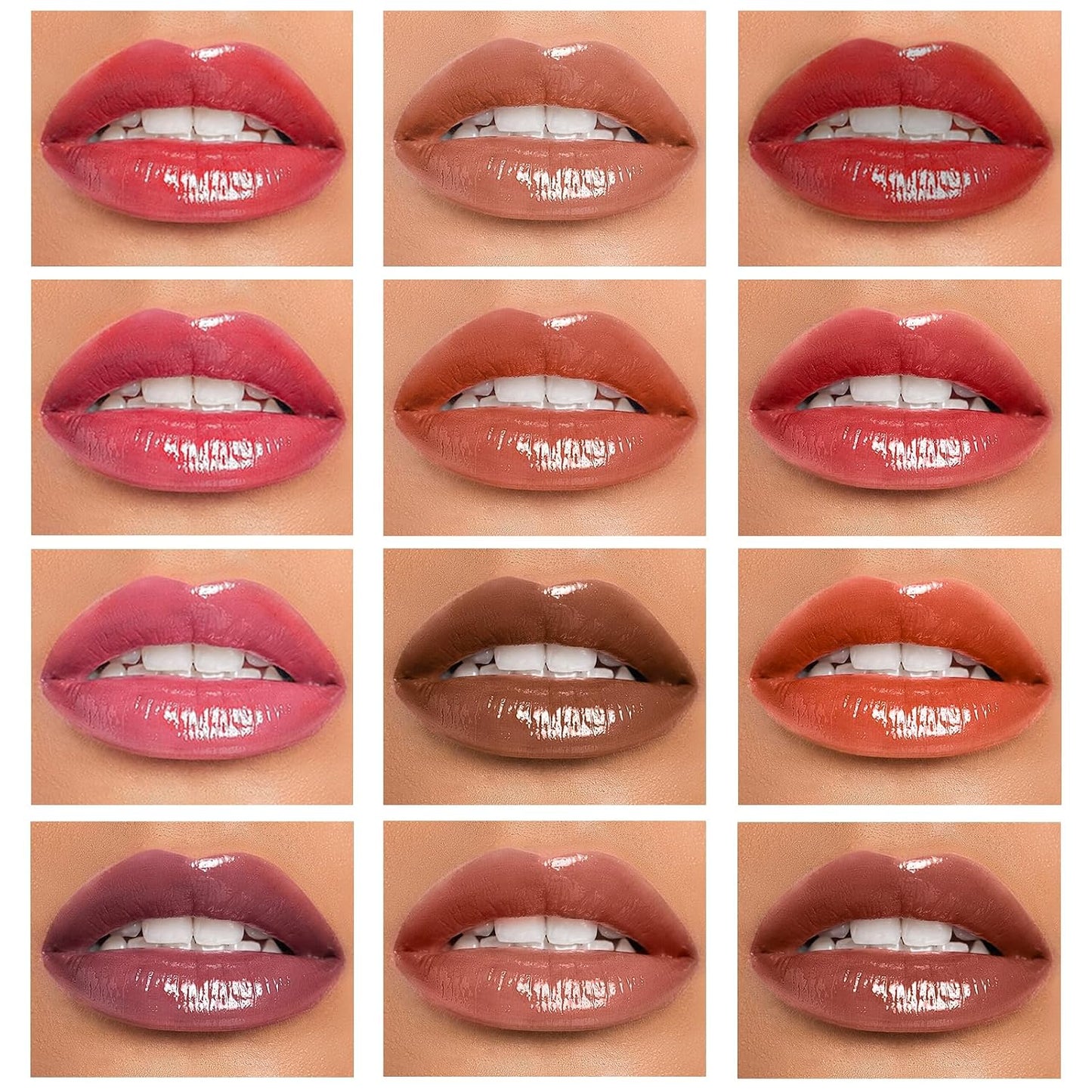 Dmsky Lip Gloss Set - 12 Colors Moisturizing Lip Gloss with Vitamin E for Dry Lips | Bulk Pack