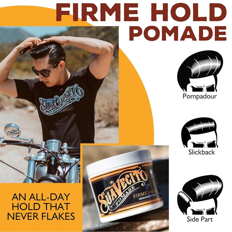 Suavecito Pomade Firme Hold | Strong Hold Hair Pomade for Men - Medium Shine, Water-Based, 4 oz, 2 Pack